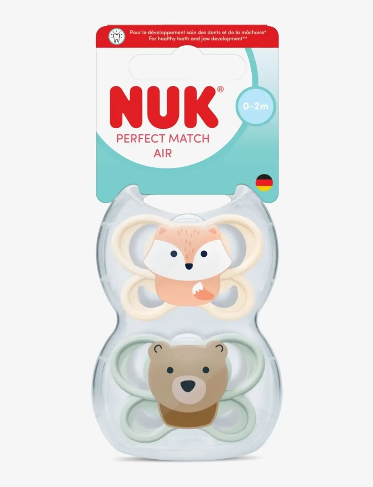 NUK - Perfect Match Air Fox/Bear, size 0-2 months - sutter - fox/bear - 0