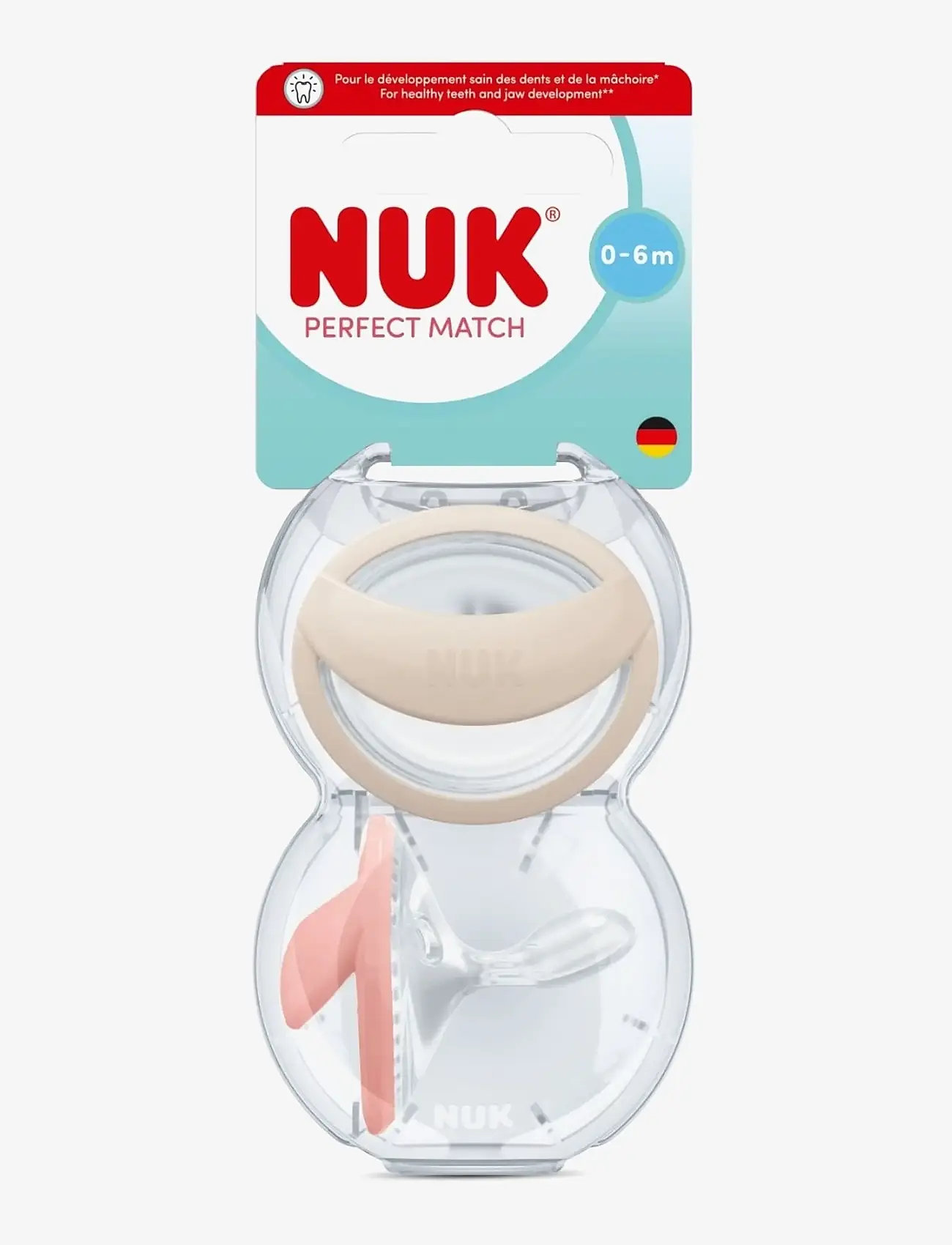 NUK - Perfect Match Beige/Red, size 0-6 months - sutter - beige/red - 0