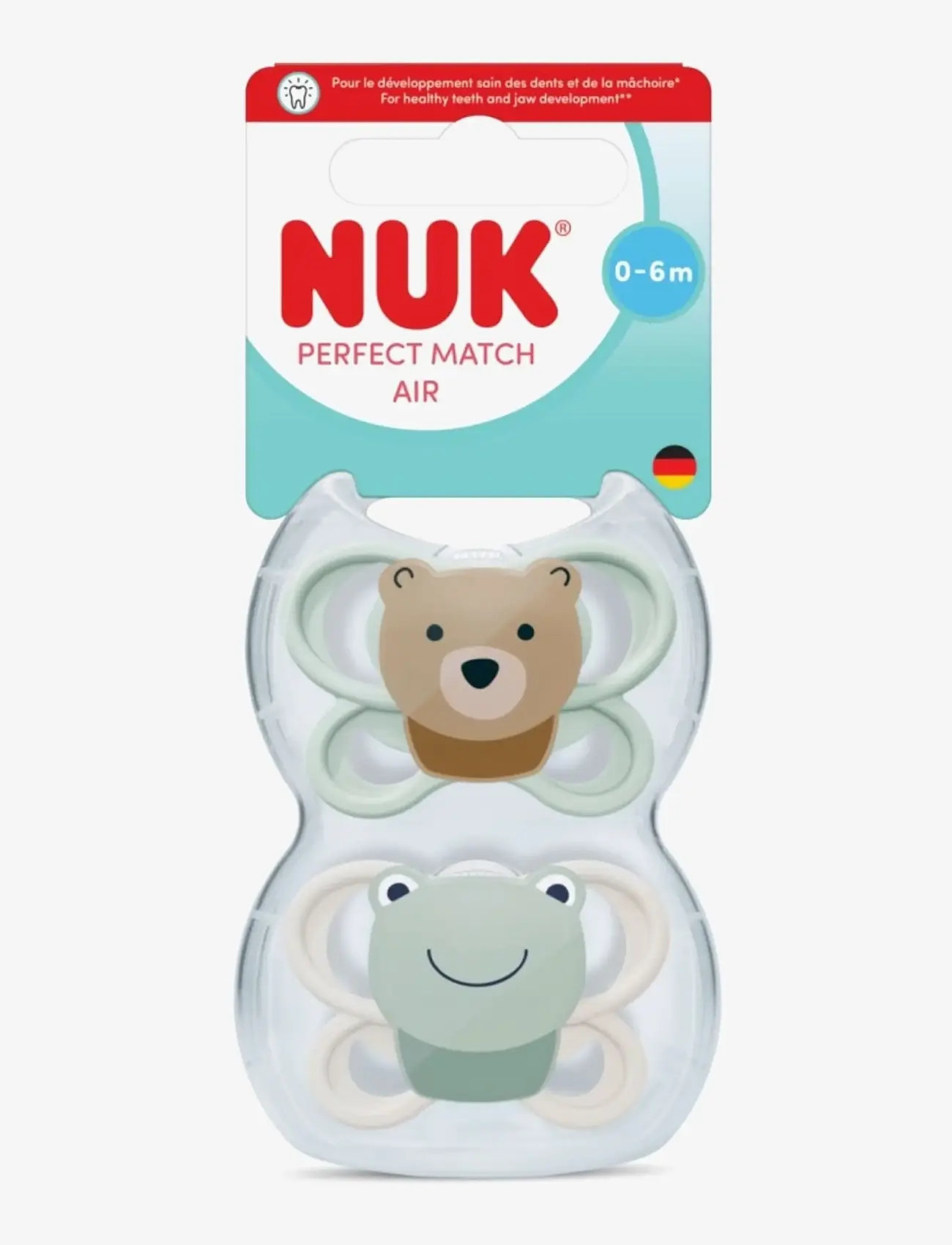 NUK - Perfect Match Air Bear/Frog, size 0-6 months - schnuller - bear/frog - 0