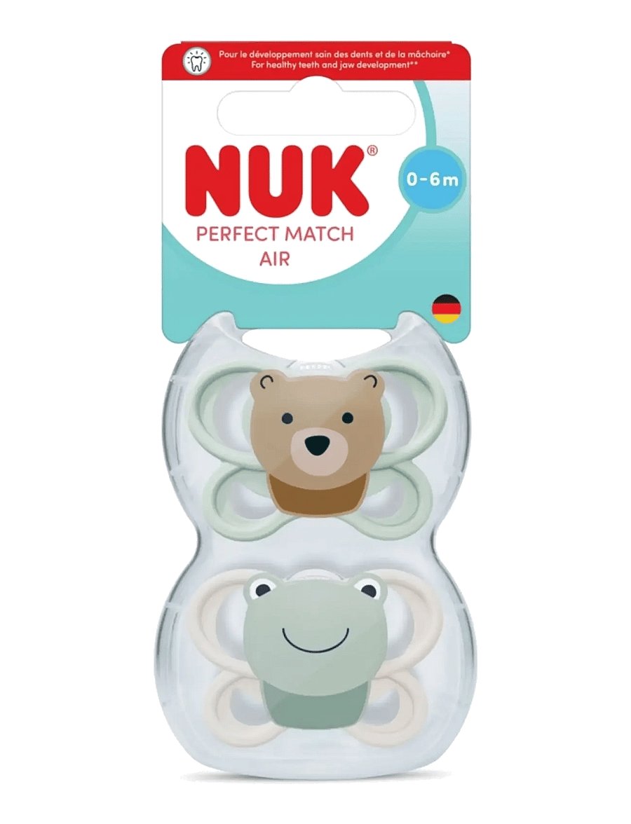 NUK - Perfect Match Air Bear/Frog, size 0-6 months - lutid - bear/frog - 0