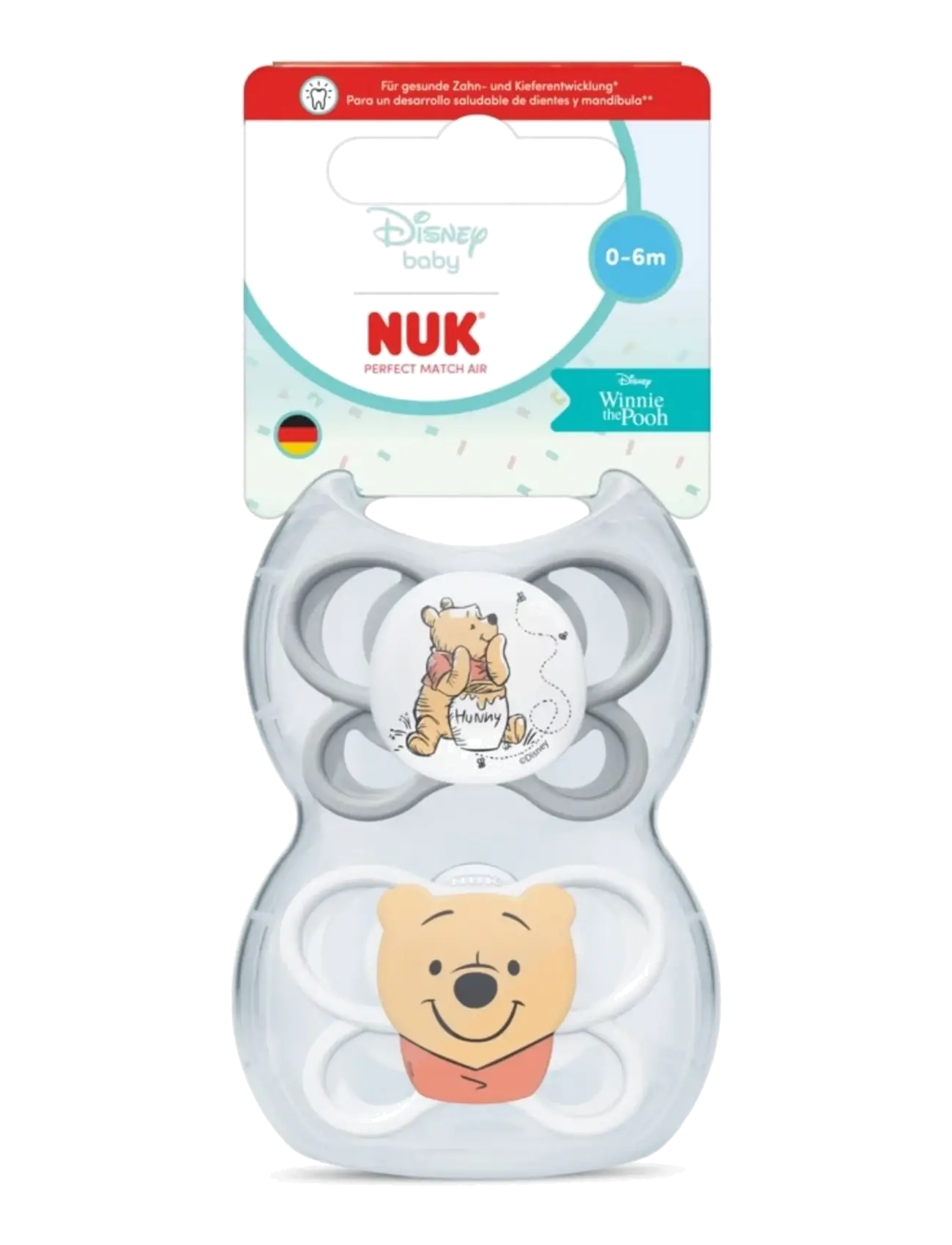 NUK Perfect Match Air Winnie The Pooh, Size 0-6 Months, Børn, Disney Peter Plys Luft Sut, Multi/mønstret, Str: 0-6MONTHS