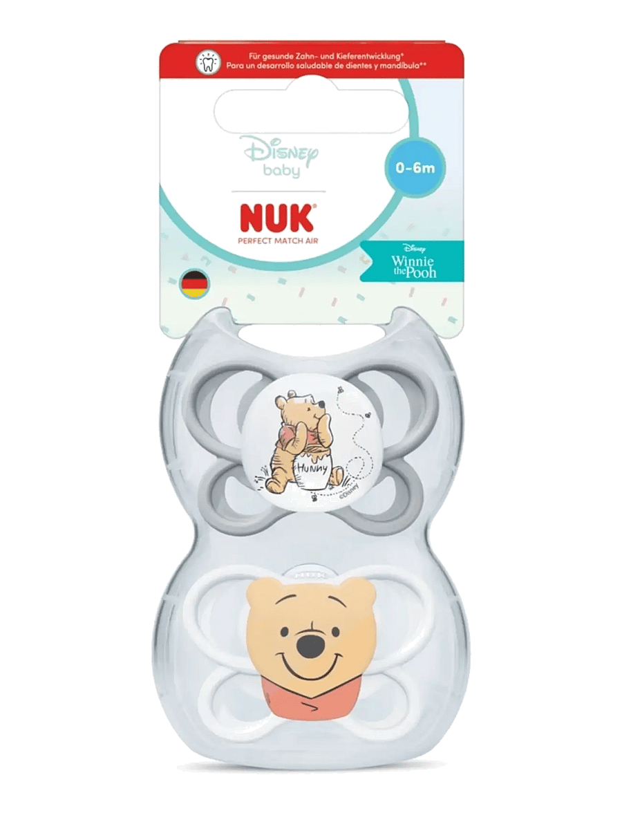 NUK - Perfect Match Air Winnie the Pooh, size 0-6 months - nappar - grey/white - 0