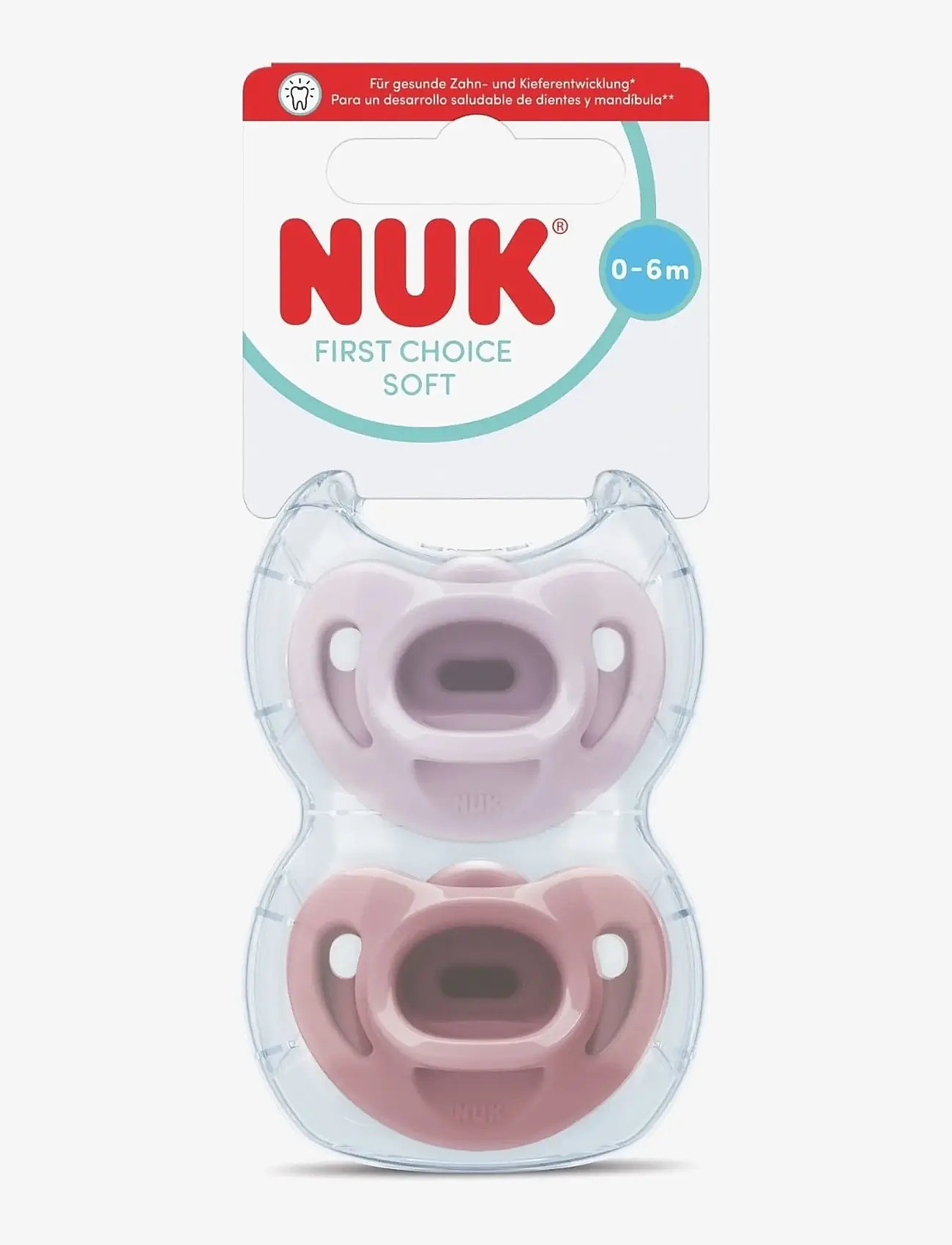 NUK - First Choice Soft Purple/Red, size 0-6 months - schnuller - purple/red - 0