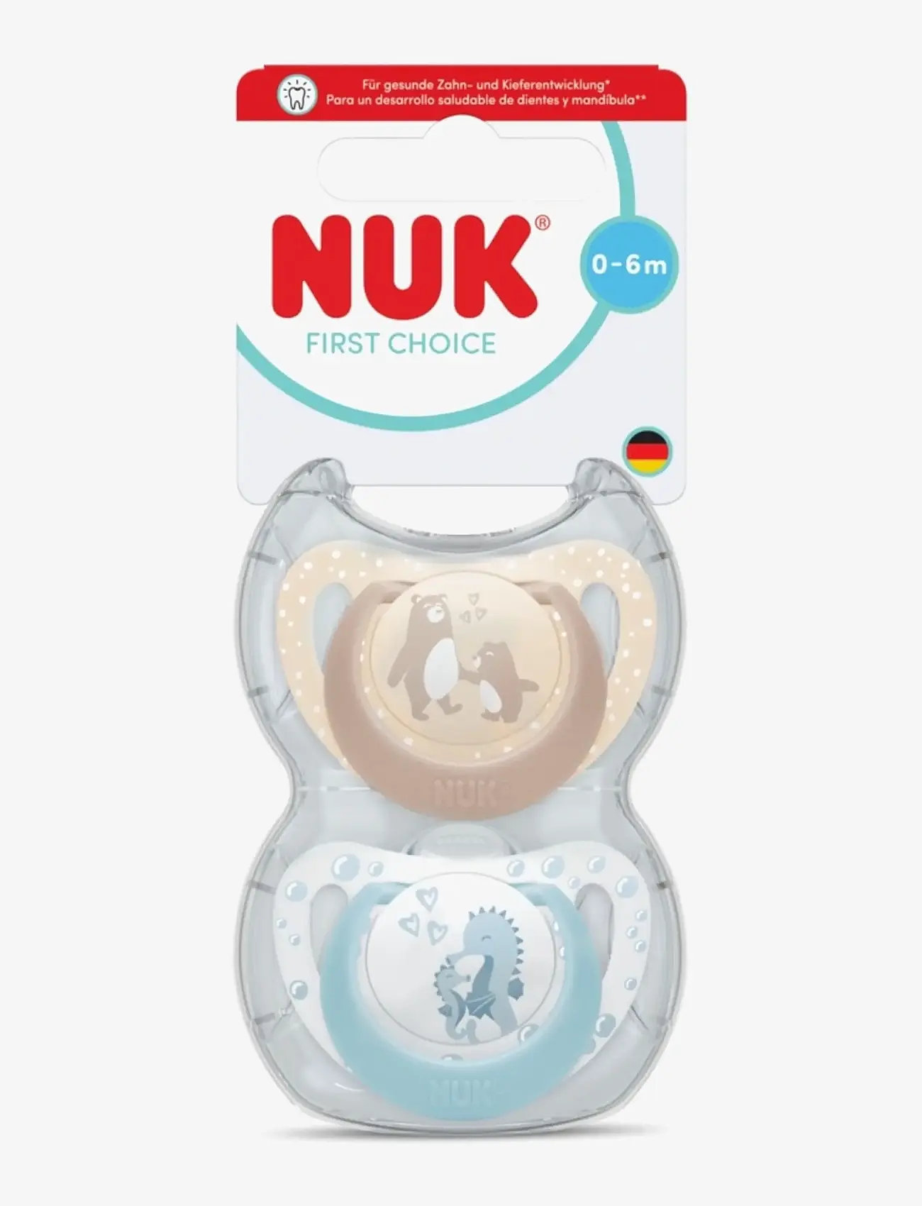 NUK - First Choice Bear/Seahorse, size 0-6 months - schnuller - bear/seahorse - 0