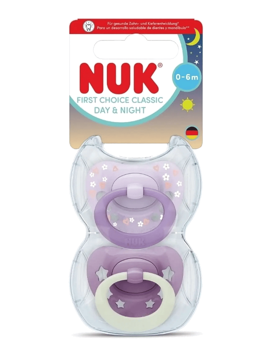 NUK - First Choice Classic Day & Night Purple, size 0-6 months - schnuller - purple - 0