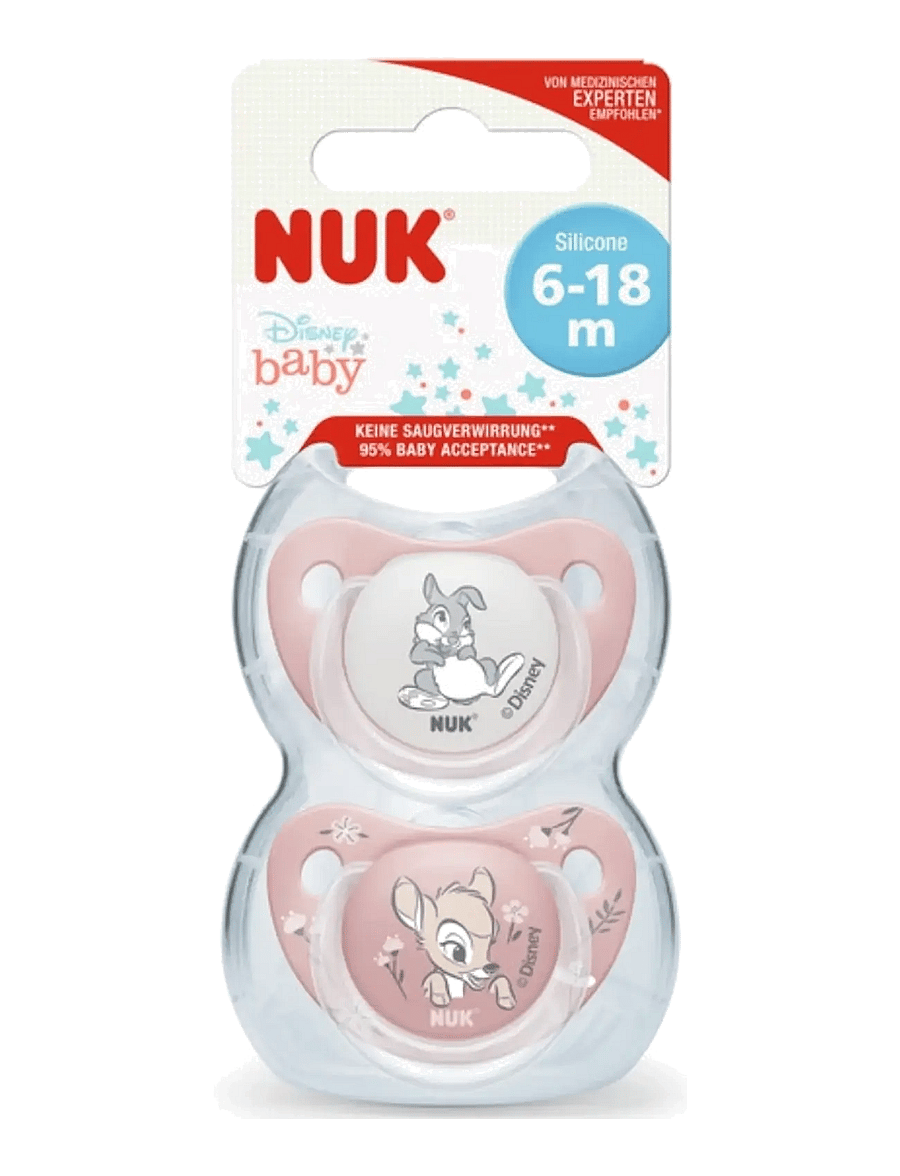 NUK - Trendline pacifier Bambi, size 6-18 months - lutid - pink - 0