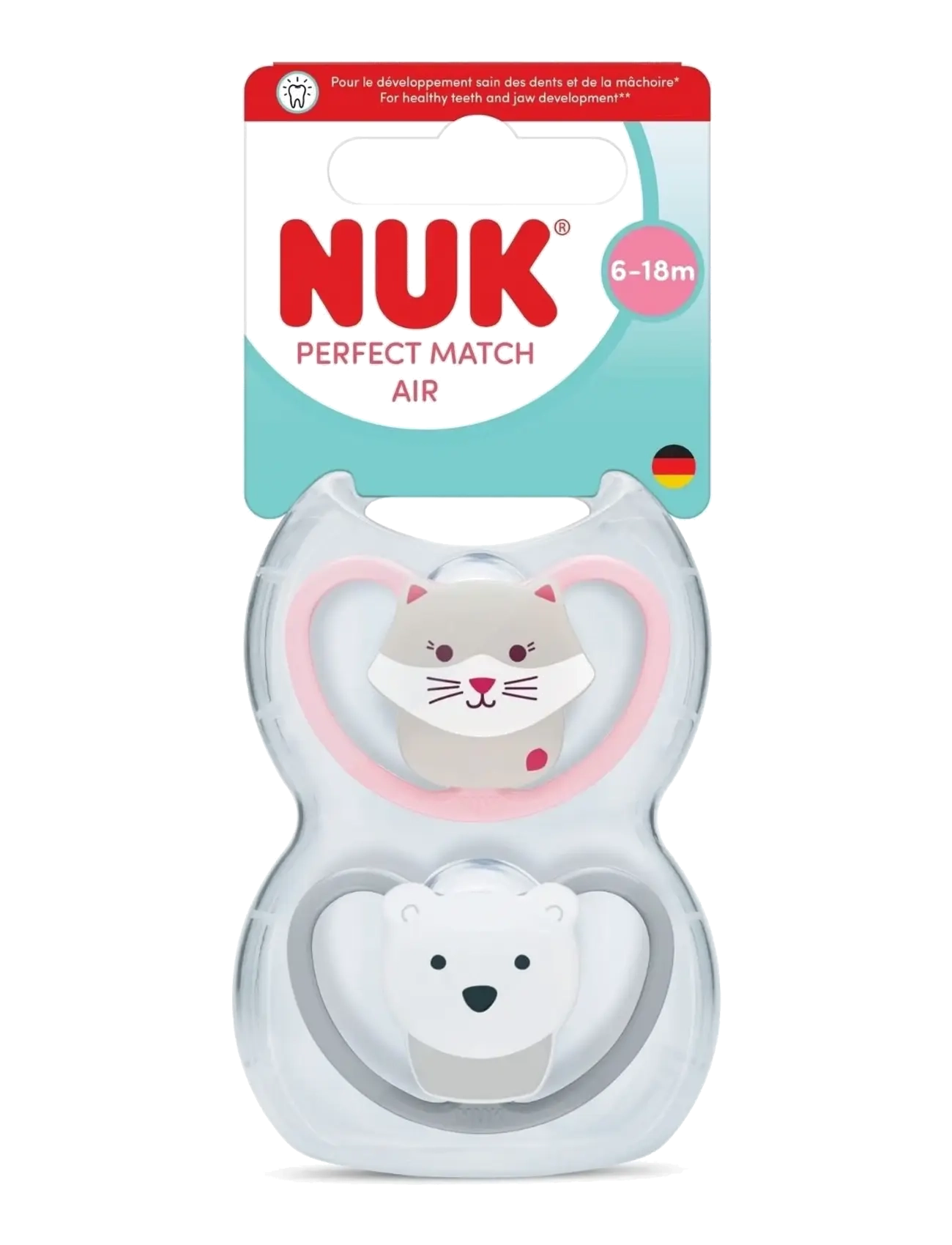 NUK Perfect Match Air Cat/Polarbear, Size 6-18 Months, Børn, Dyre Sut, Multi/mønstret, Str: 6-18MONTHS
