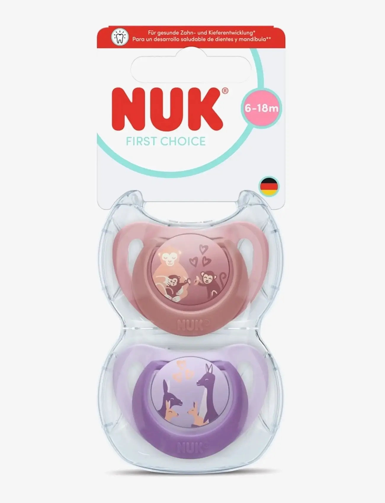 NUK - First Choice Monkey/Kangaroo, size 6-18 months - smoczki - monkey/kangaroo - 0