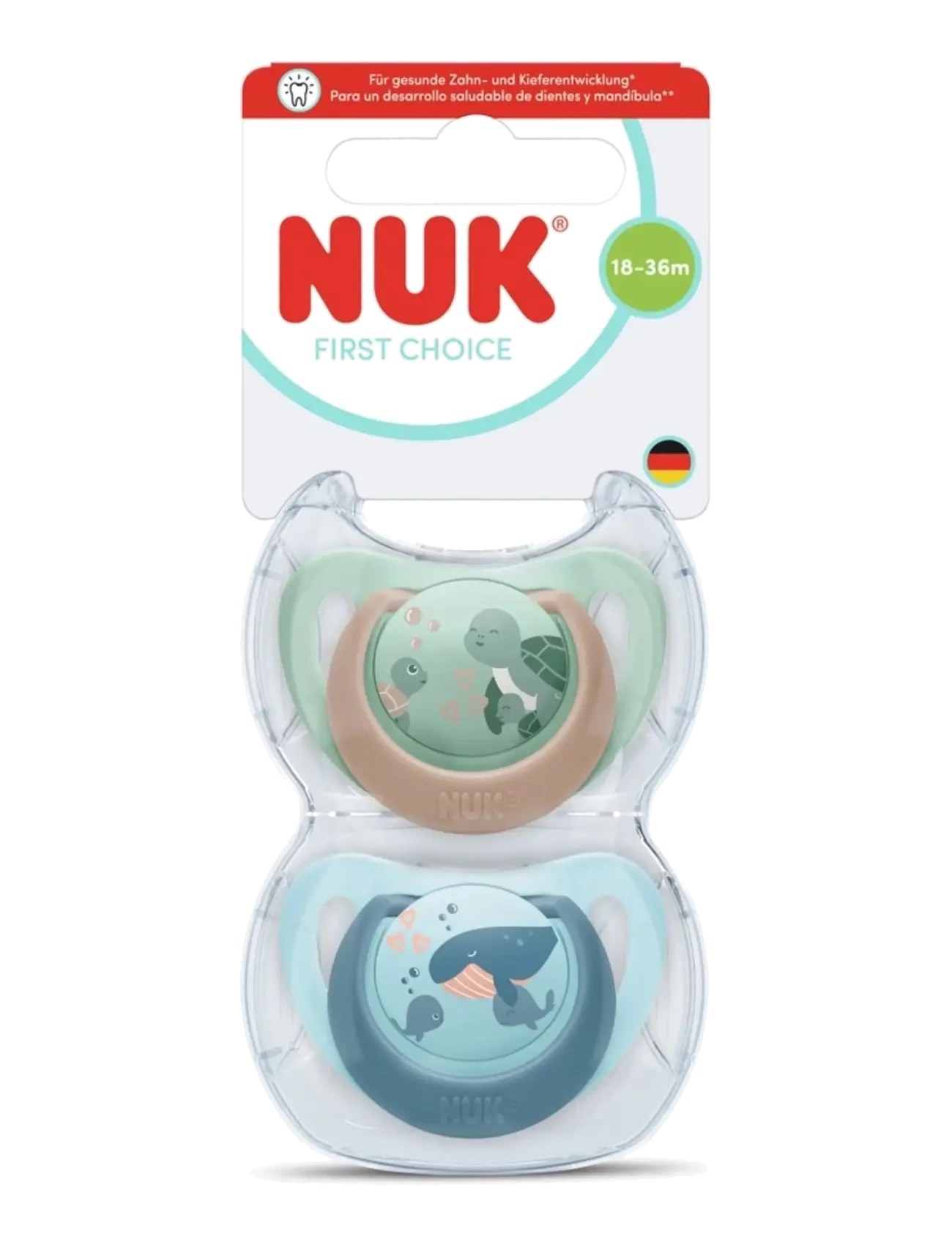 NUK First Choice Turtle/Whale, size 6-18 months - 4 for 3 - TURTLE/WHALE / multi