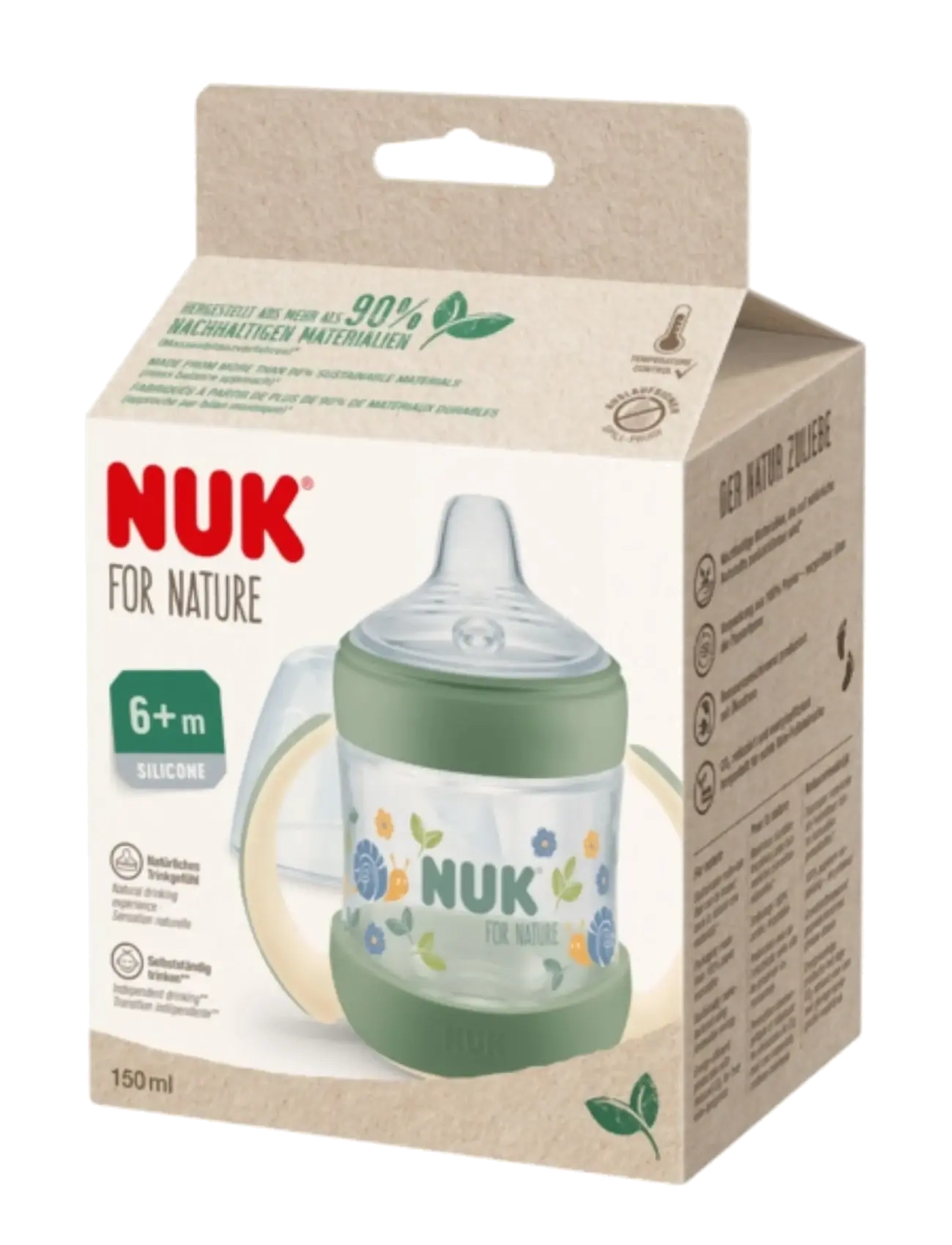 NUK - NUK for Nature Learner Bottle 150 ml, Green - schnabeltassen - green - 1
