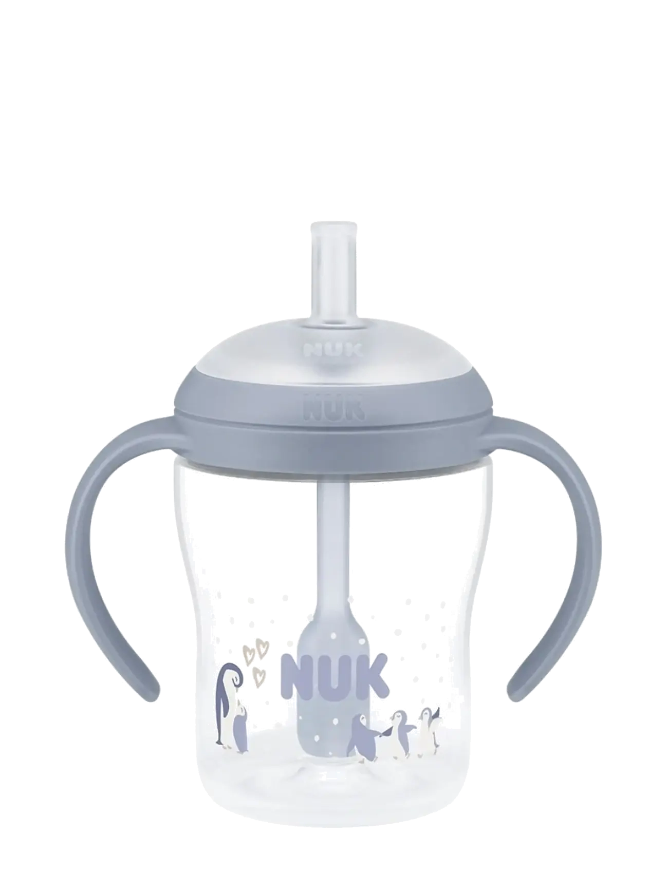 NUK Perfect Match Learner Bottle Straw 150 ml, Penguin - 4 for 3 - PENGUIN / blue