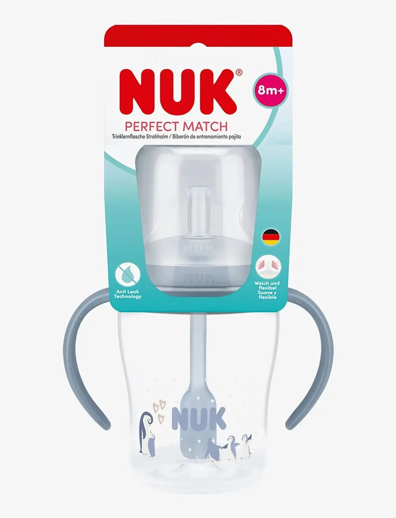 NUK - Perfect Match Learner Bottle Straw 150 ml, Penguin - schnabeltassen - penguin - 1