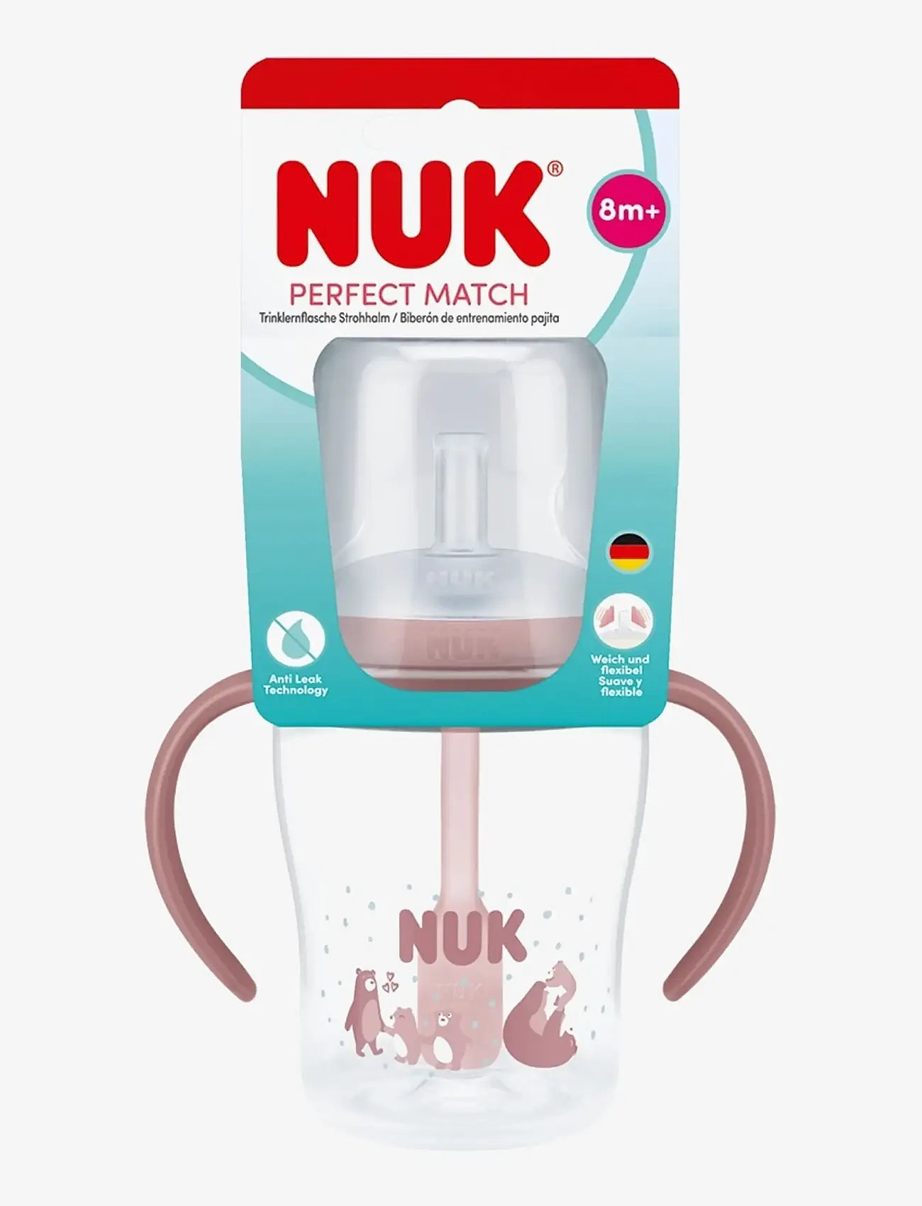 NUK - Perfect Match Learner Bottle Straw 150 ml, Bear - tudkopper - bear - 1