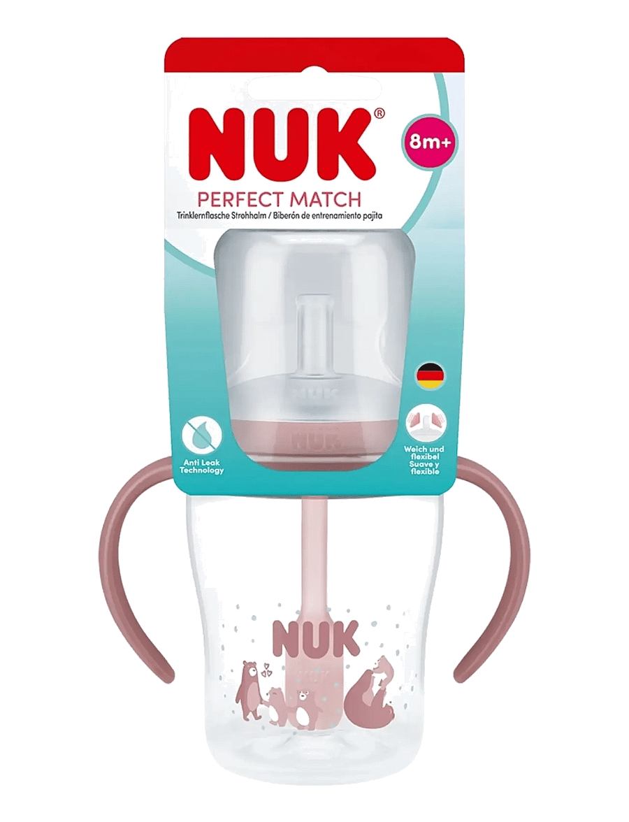 NUK - Perfect Match Learner Bottle Straw 150 ml, Bear - pipmuggar - bear - 1