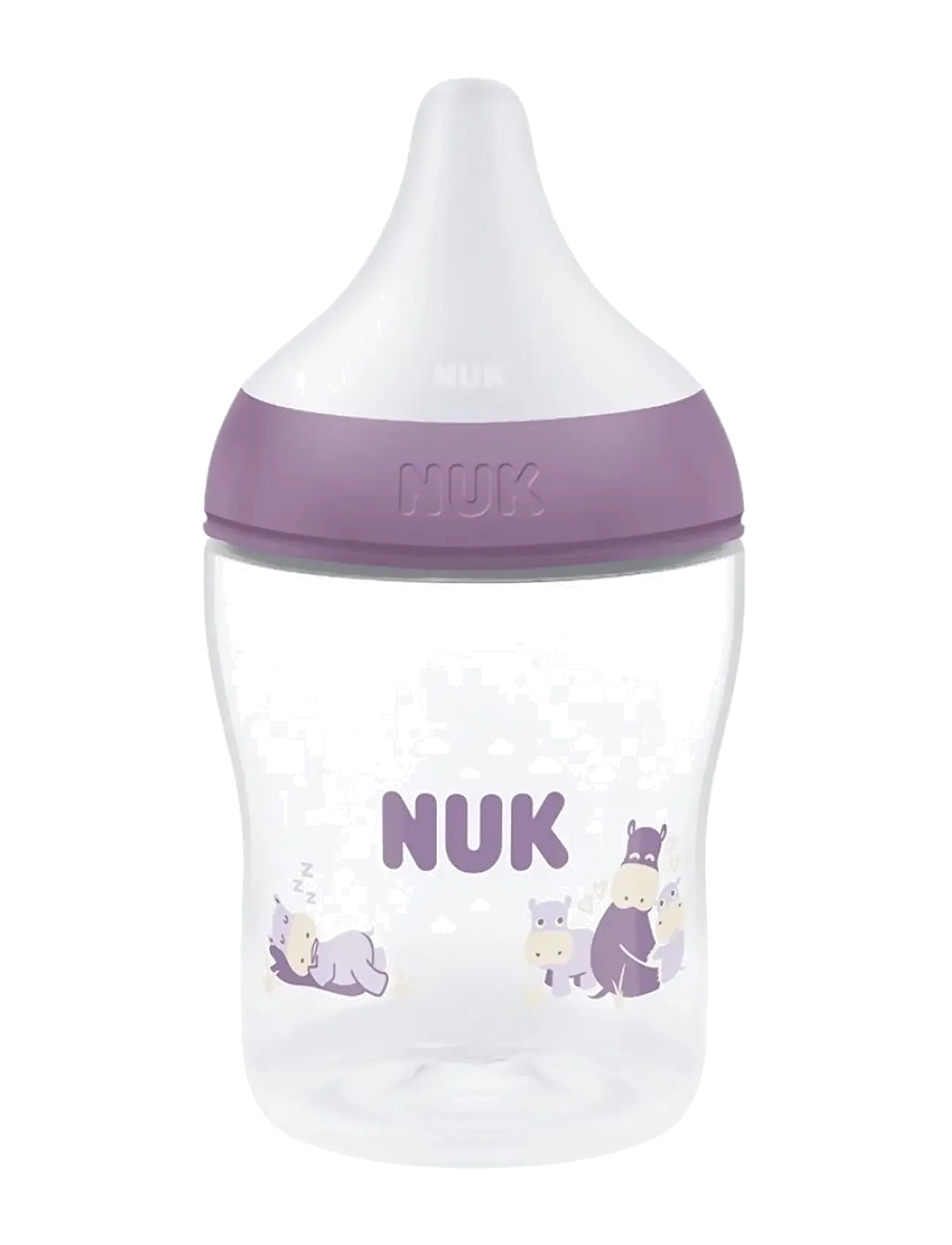 NUK Perfect Match bottle 150 ml, Hippo - Visa allt - HIPPO / purple