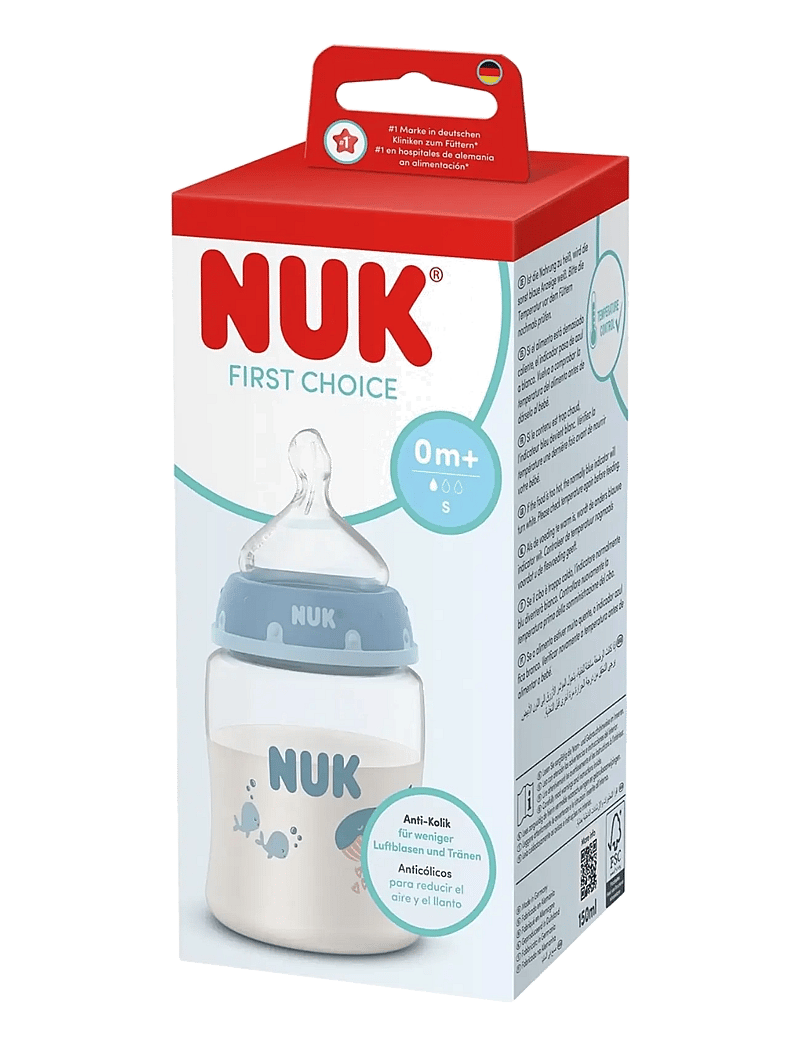 NUK - First Choice bottle 150 ml, Whale - beebipudelid - whale - 1
