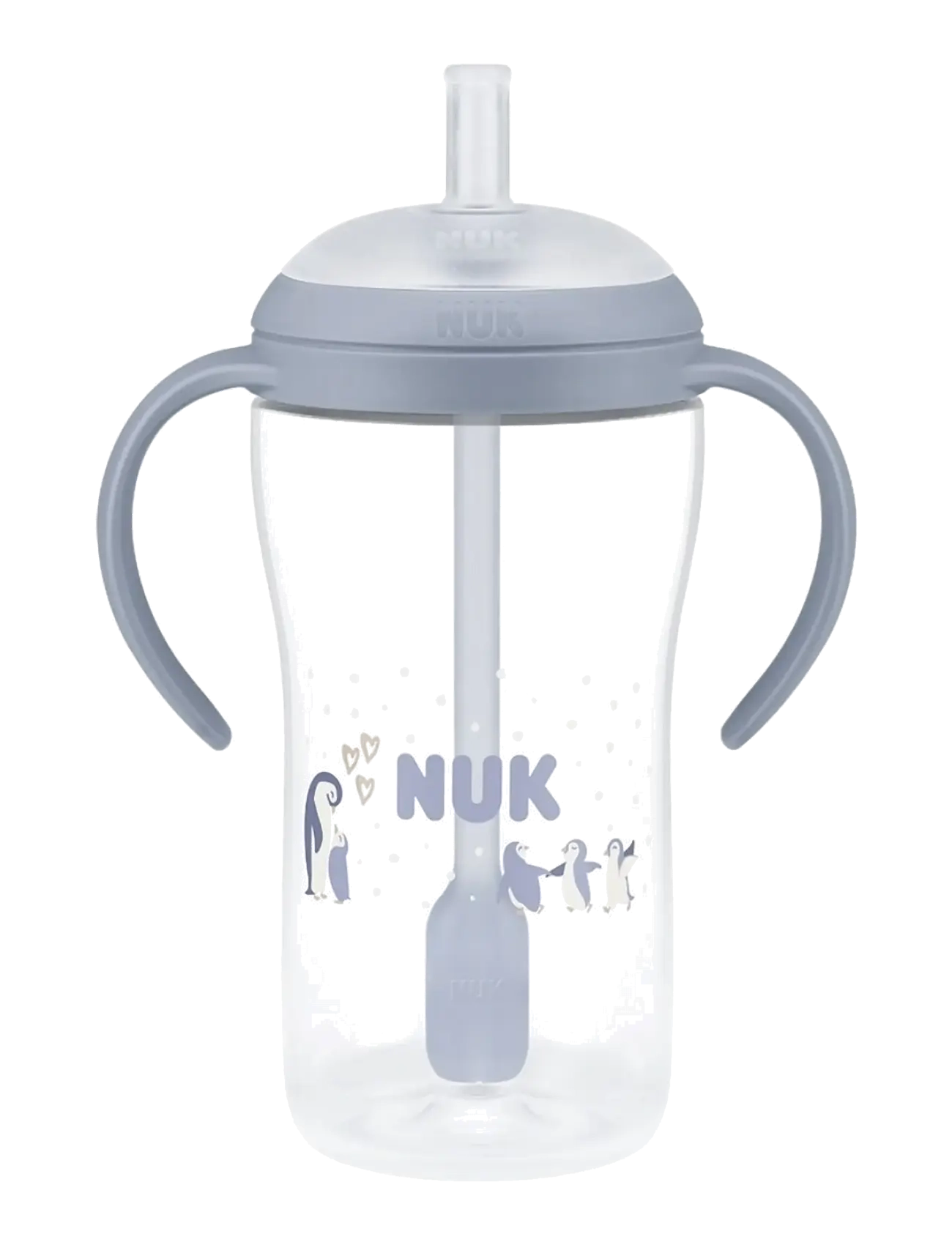 NUK Perfect Match Learner Bottle Straw 260 ml, Penguin - NUK - PENGUIN / blue