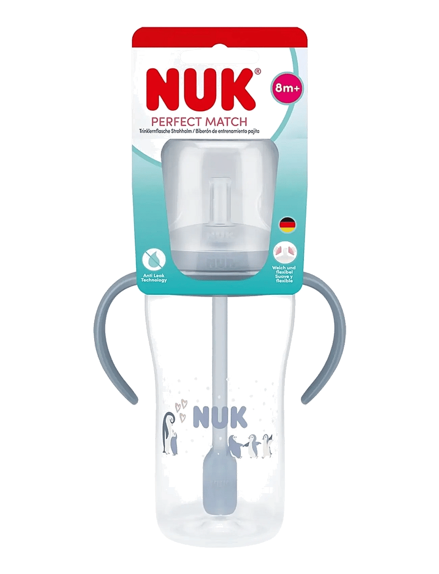 NUK - Perfect Match Learner Bottle Straw 260 ml, Penguin - schnabeltassen - penguin - 1