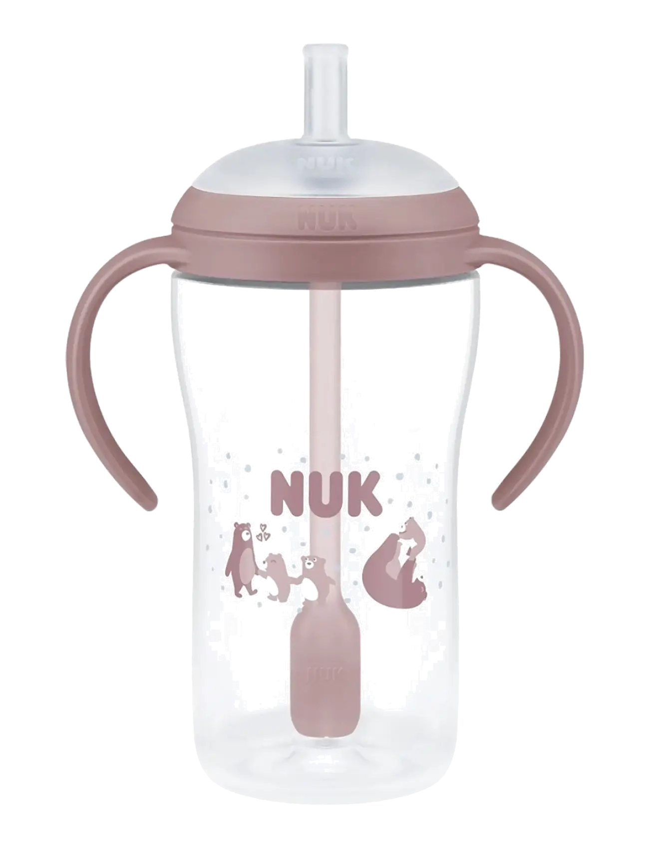 NUK Perfect Match Learner Bottle Straw 260 ml, Bear - Tudkopper - BEAR / pink/rose