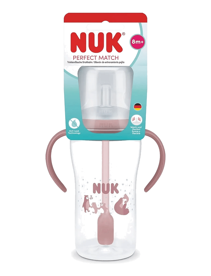 NUK - Perfect Match Learner Bottle Straw 260 ml, Bear - bear - 1