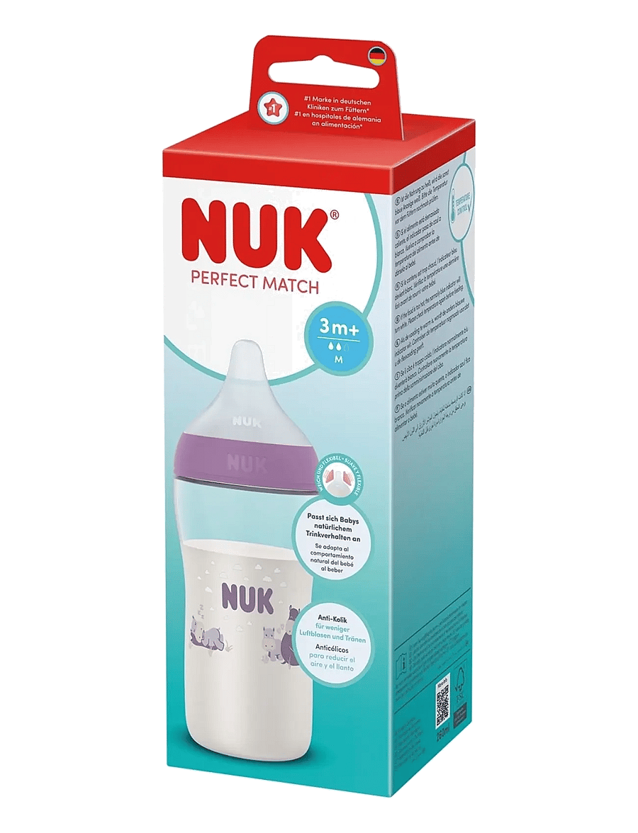 NUK - Perfect Match bottle 260 ml, Hippo - sutteflasker - hippo - 1