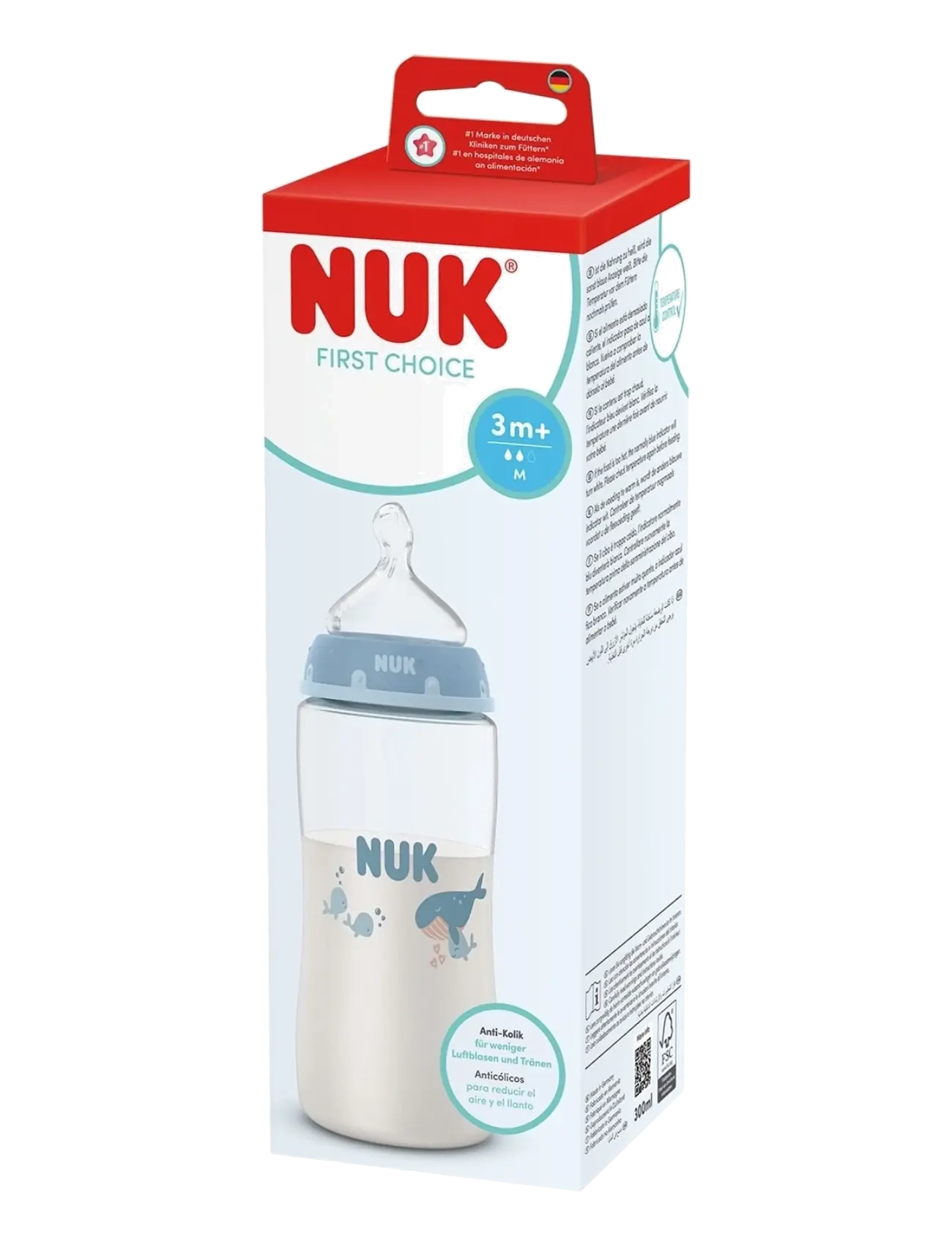 NUK - First Choice bottle 300 ml, Whale - baby bottles - whale - 1