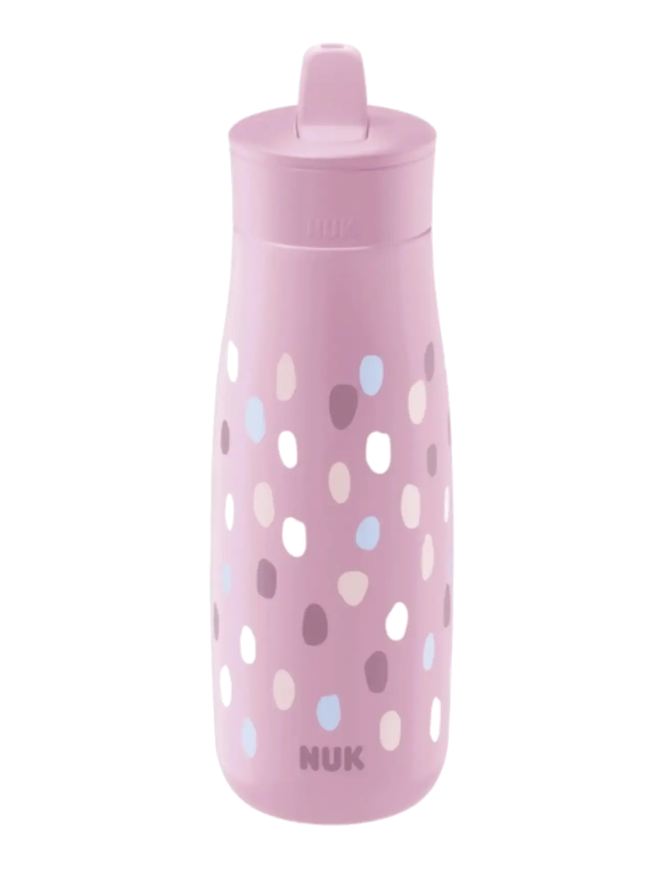 NUK Mini-Me Flip 450 Ml, Purple Dots, Børne Drikkeflaske Med Sugerør, Lila, Str: 450 ML