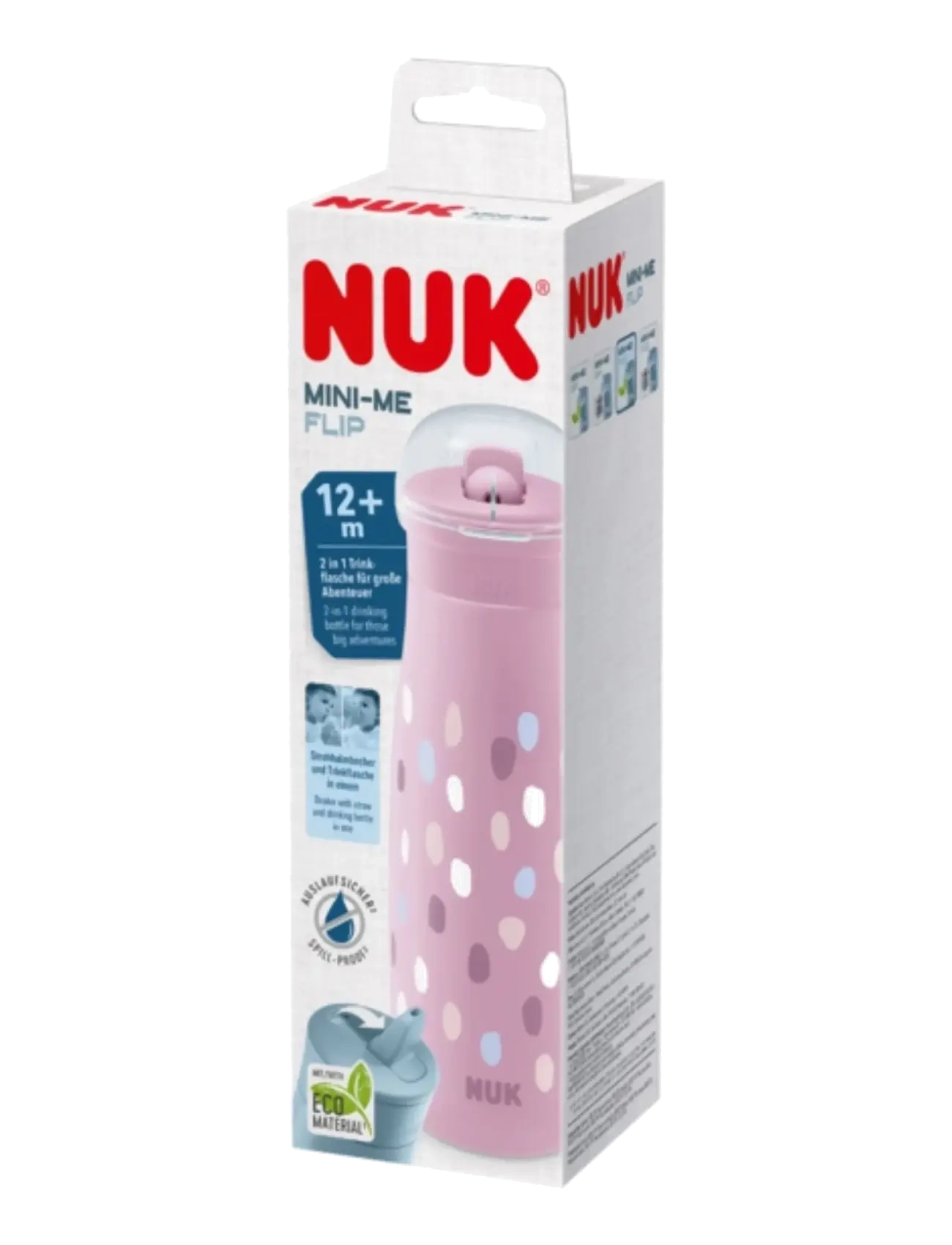 NUK - Mini-Me Flip 450 ml, Purple Dots - sippy cups - purple dots - 1