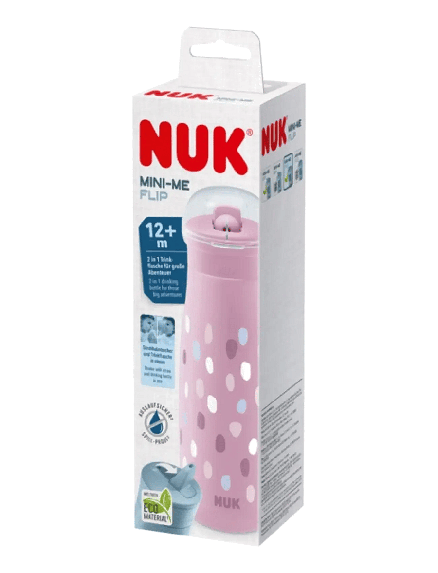NUK - Mini-Me Flip 450 ml, Purple Dots - pipmuggar - purple dots - 1