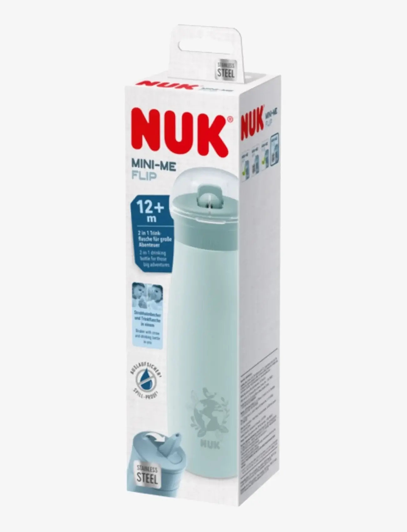 NUK - Mini-Me Flip Steel 500 ml, Globe - tudkopper - globe - 1