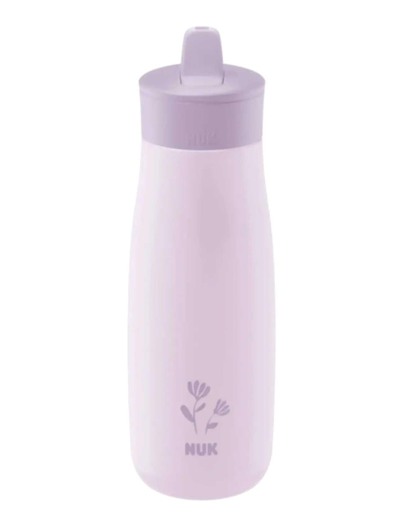 NUK Mini-Me Flip Steel 500 Ml, Flower, Børne Stål Drikkeflaske Med Fliplåg, Lila, Str: 500 ML