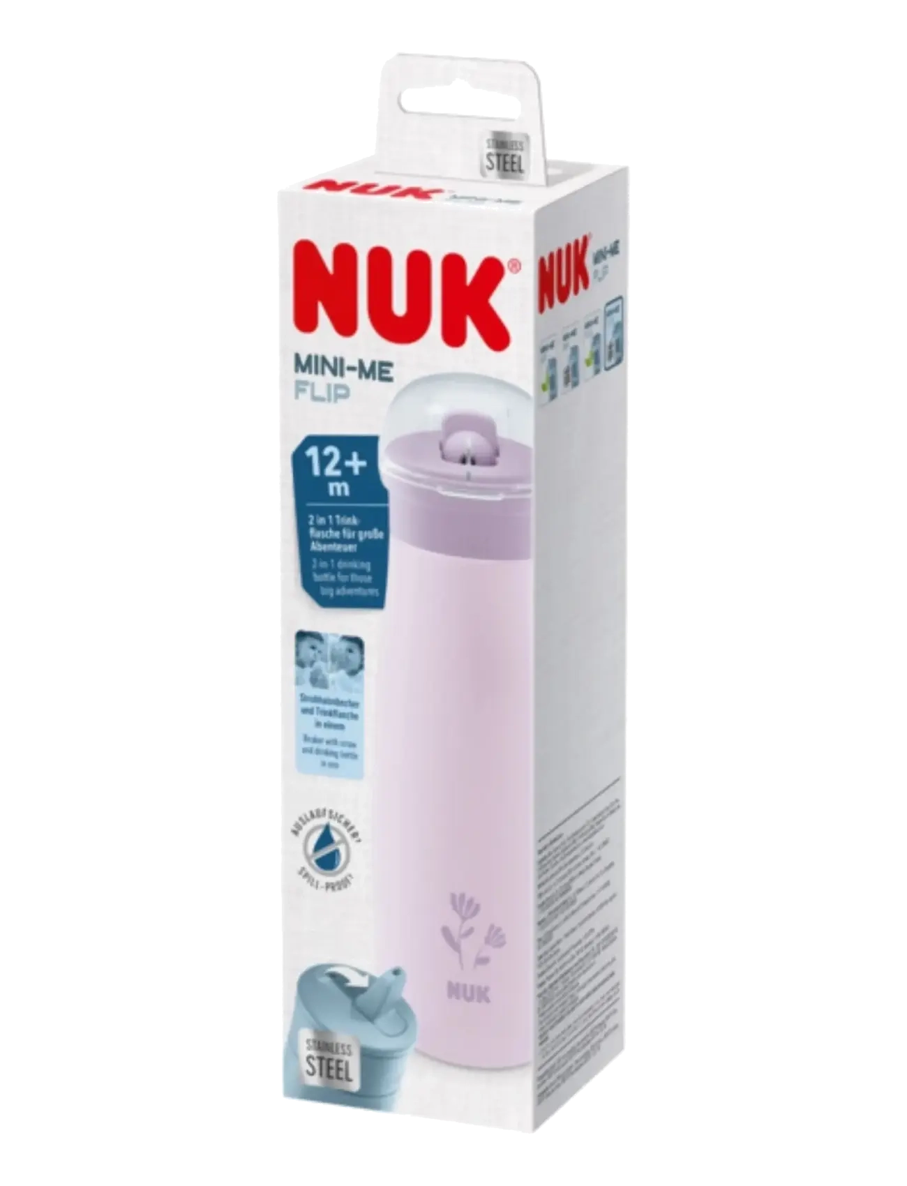 NUK - Mini-Me Flip Steel 500 ml, Flower - tudkopper - flower - 1