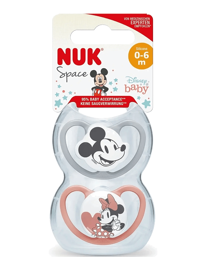 NUK - Space pacifier Mickey Red/Grey, size 0-6 months - schnuller - red/grey - 0
