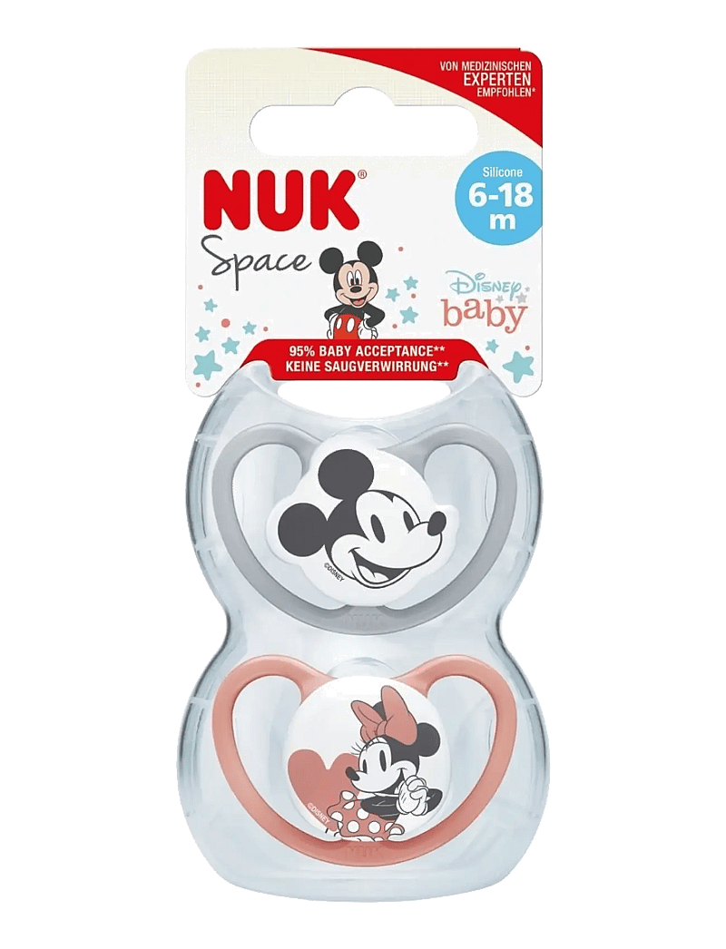 NUK - Space pacifier Mickey Red/Grey, size 6-18 months - schnuller - red/grey - 1