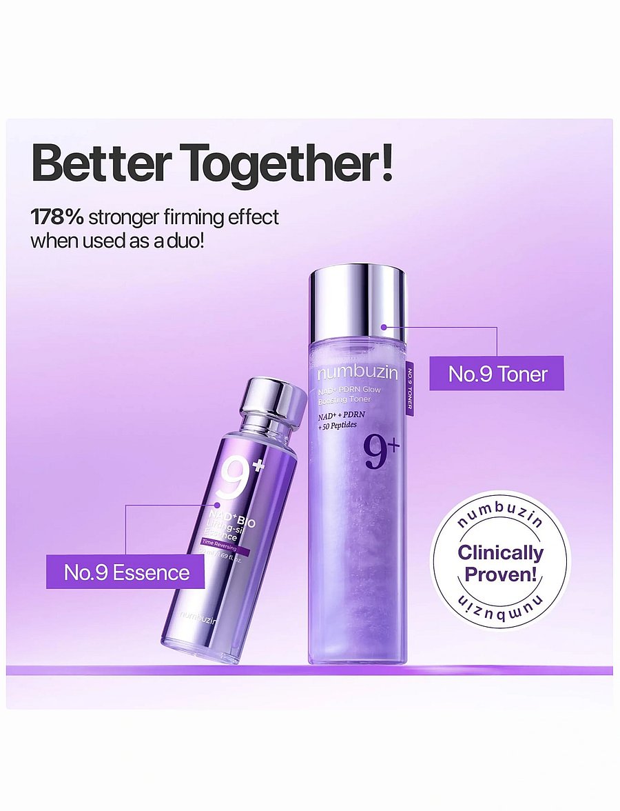 Numbuzin - No.9+ NAD+ PDRN Glow Boosting Toner - fugtgivende tonere - clear - 5