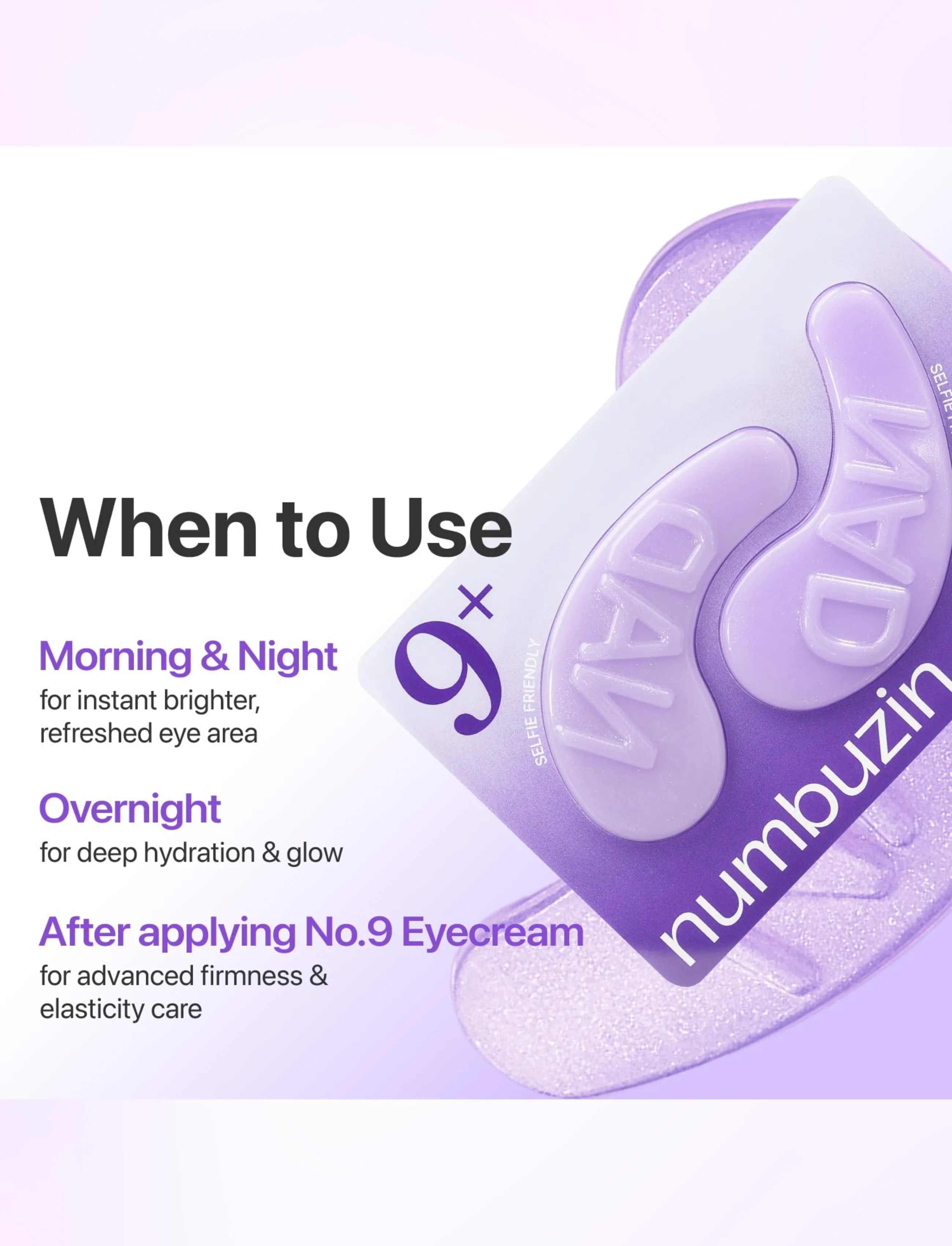 Numbuzin - No.9 NAD Under Eye Patches - Øjenmasker - clear - 5