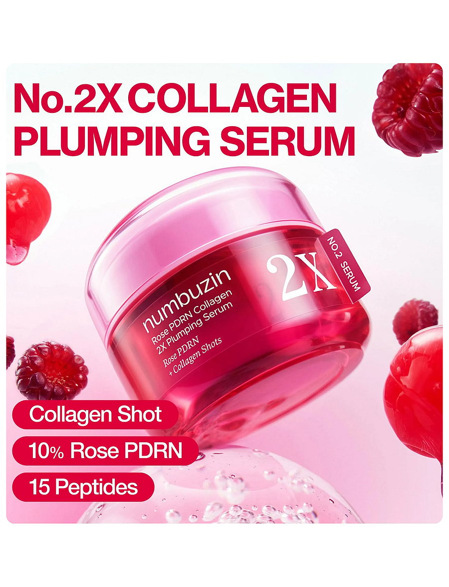 Numbuzin - No.2 Rose PDRN Collagen 2X Plumping Serum - serum - clear - 0