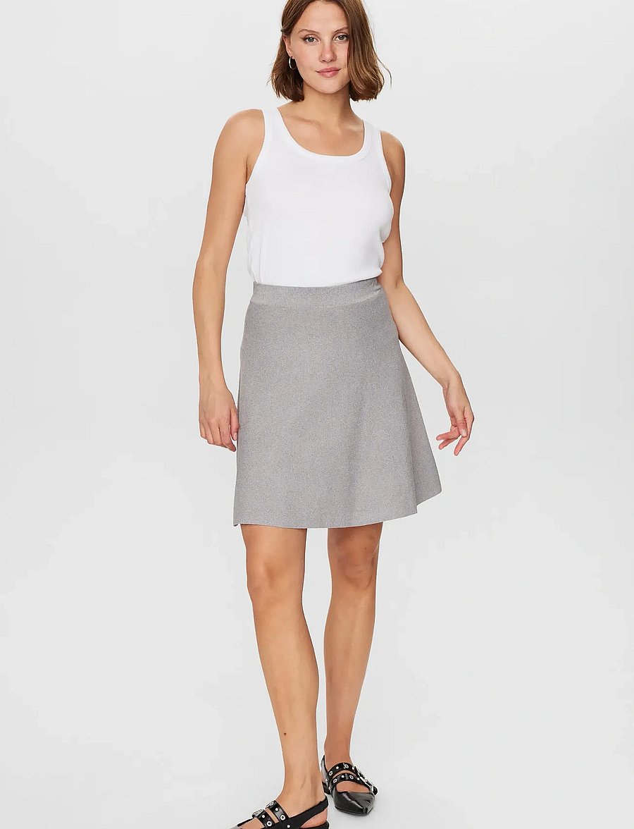 Nümph - NULILLYPILLY SKIRT - kootud seelikud - light grey mel - 4