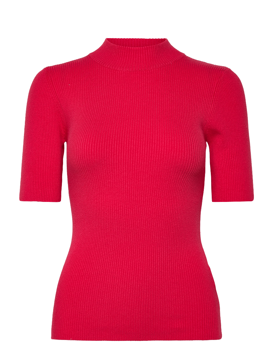 Nümph - NUBIA SS PULLOVER - NOOS - striktrøjer - geranium - 0