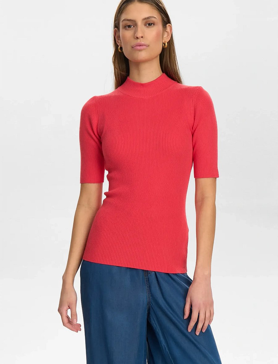 Nümph - NUBIA SS PULLOVER - NOOS - striktrøjer - geranium - 2