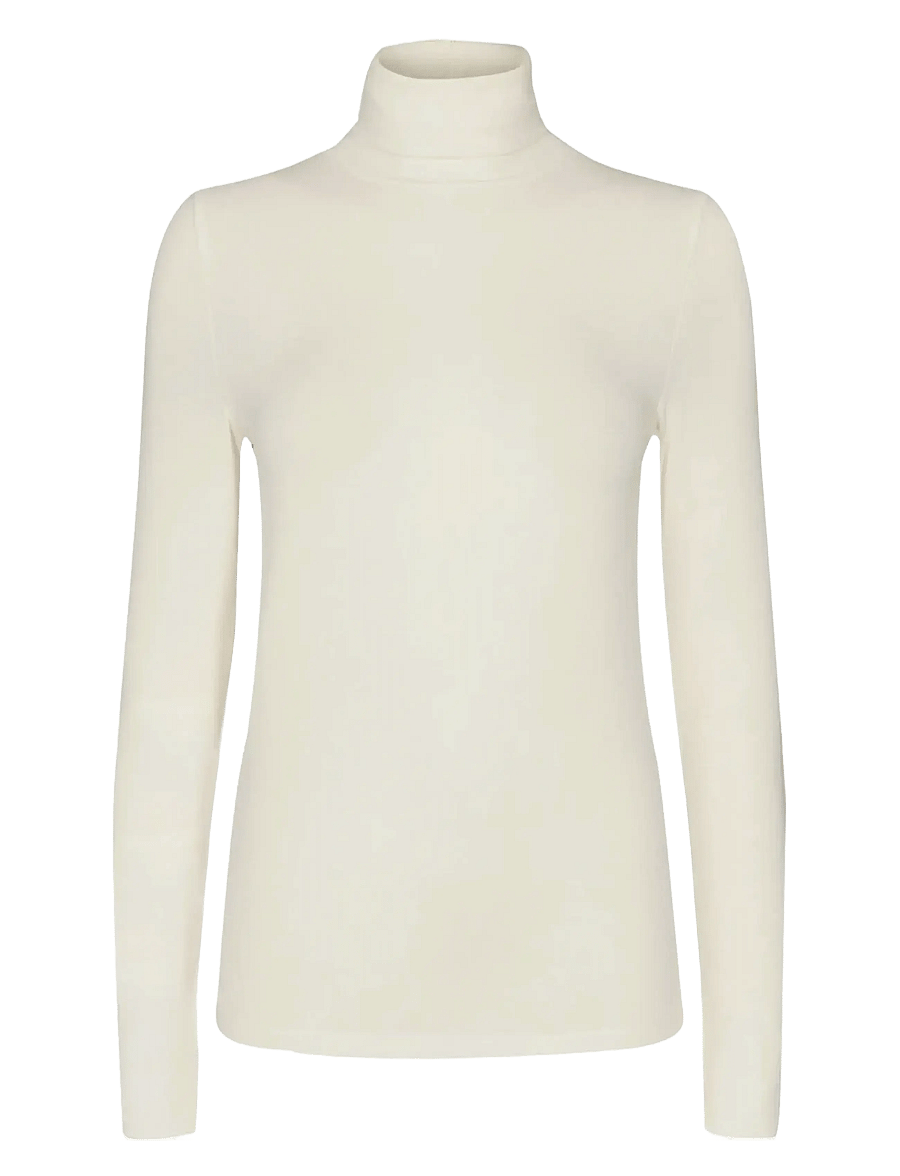 Nümph - NUBOWIE ROLLNECK RIB - polo shirts - cloud dancer - 0