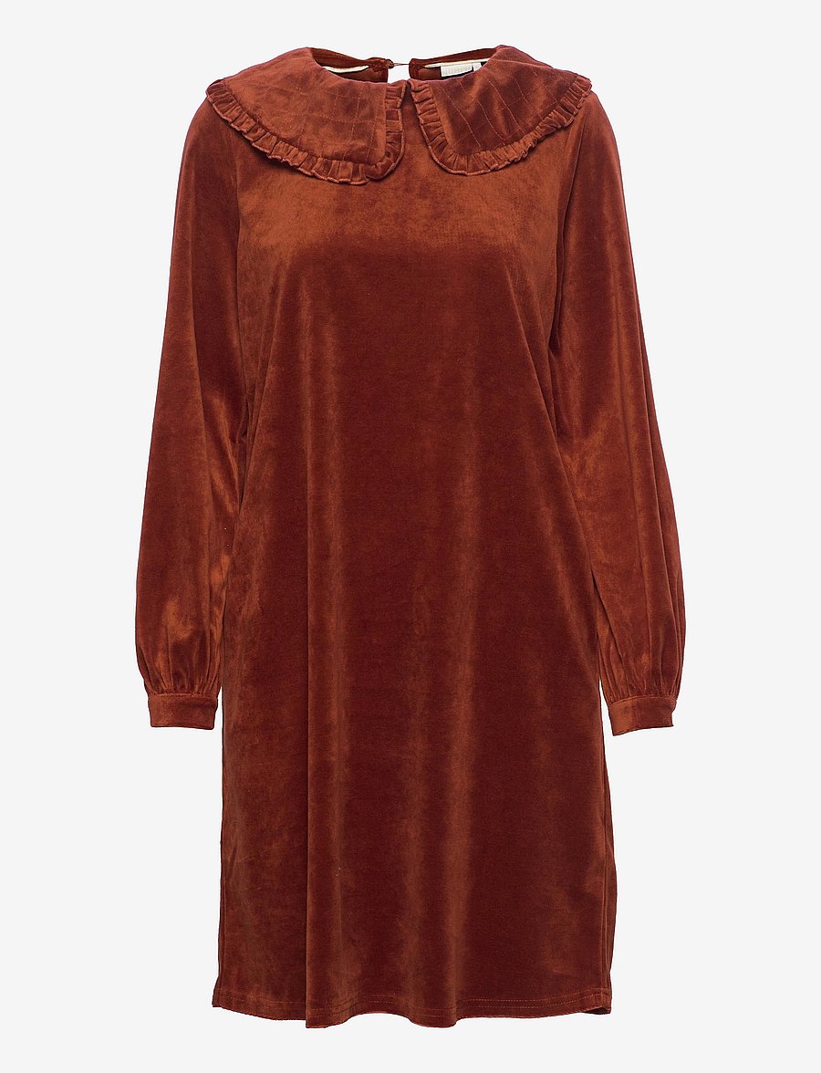 Nümph - NUBELENDA DRESS - kurze kleider - barn red - 1