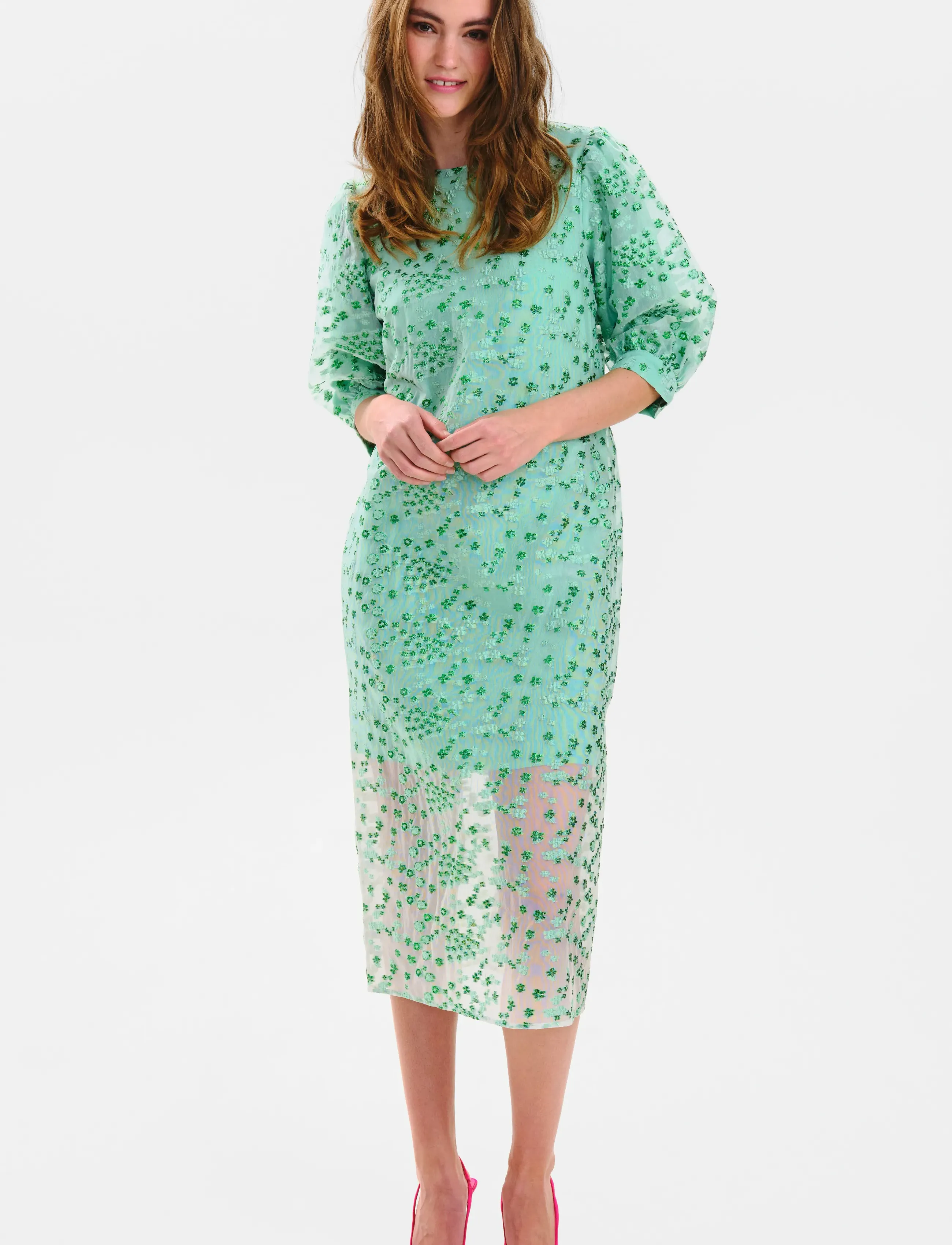 Nümph NUEDMEE DRESS - Clothing - KELLY GREEN / green