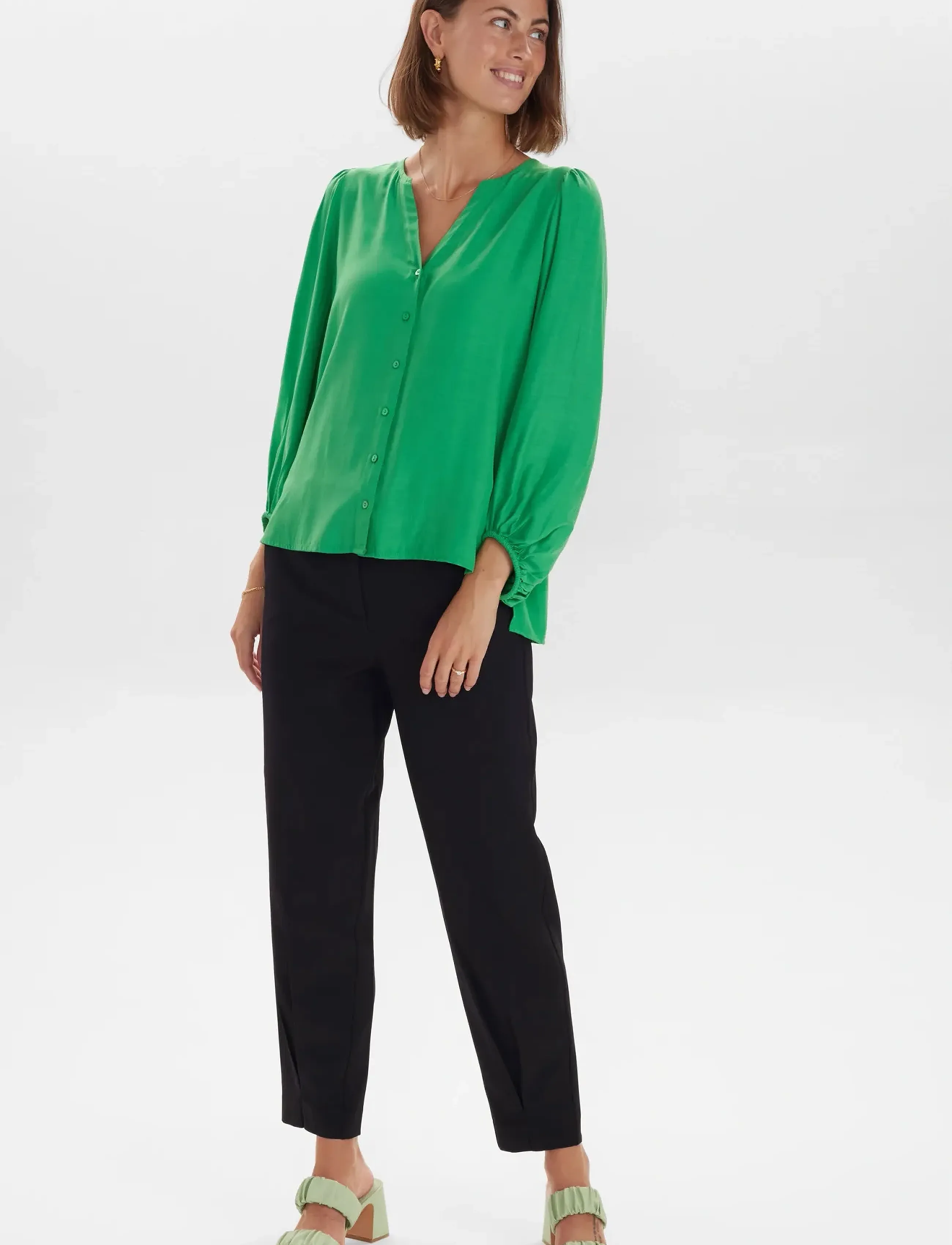 Nümph - NUSOFTY BLOUSE - pikkade varrukatega pluusid - kelly green - 4