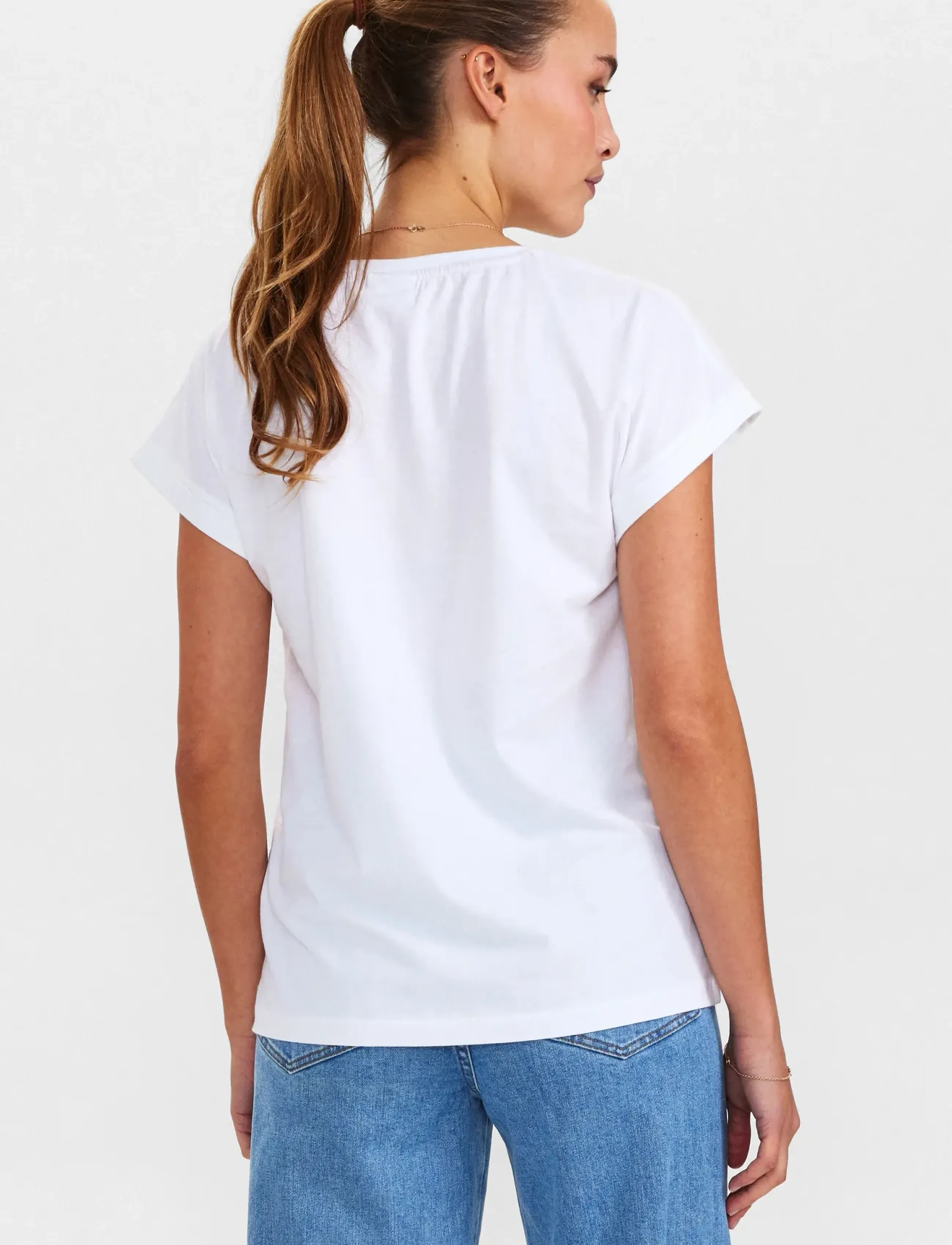 Nümph - NUBEVERLY T-SHIRT - t-skjorter - bright white - 3