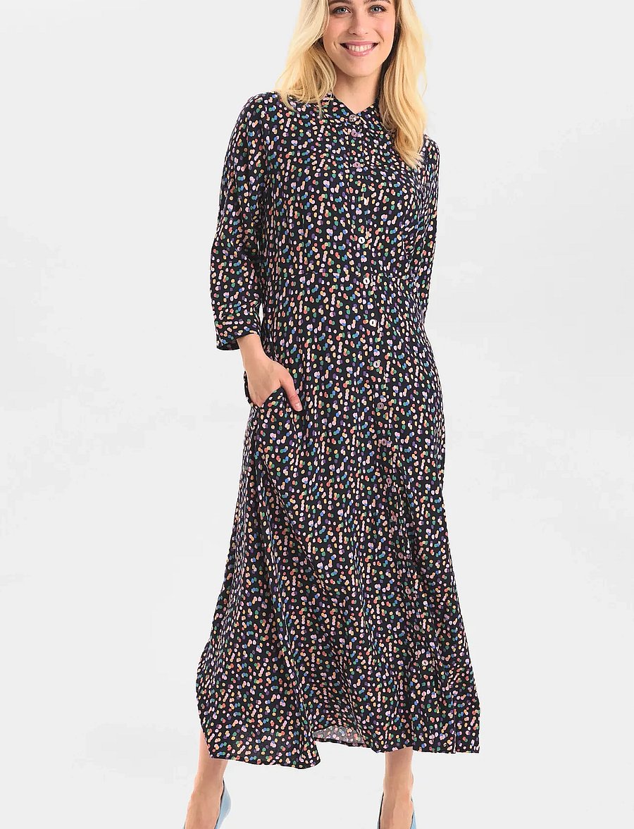 Nümph - NUKIT SARA LONG DRESS - skjortklänningar - dark sapphire - 4