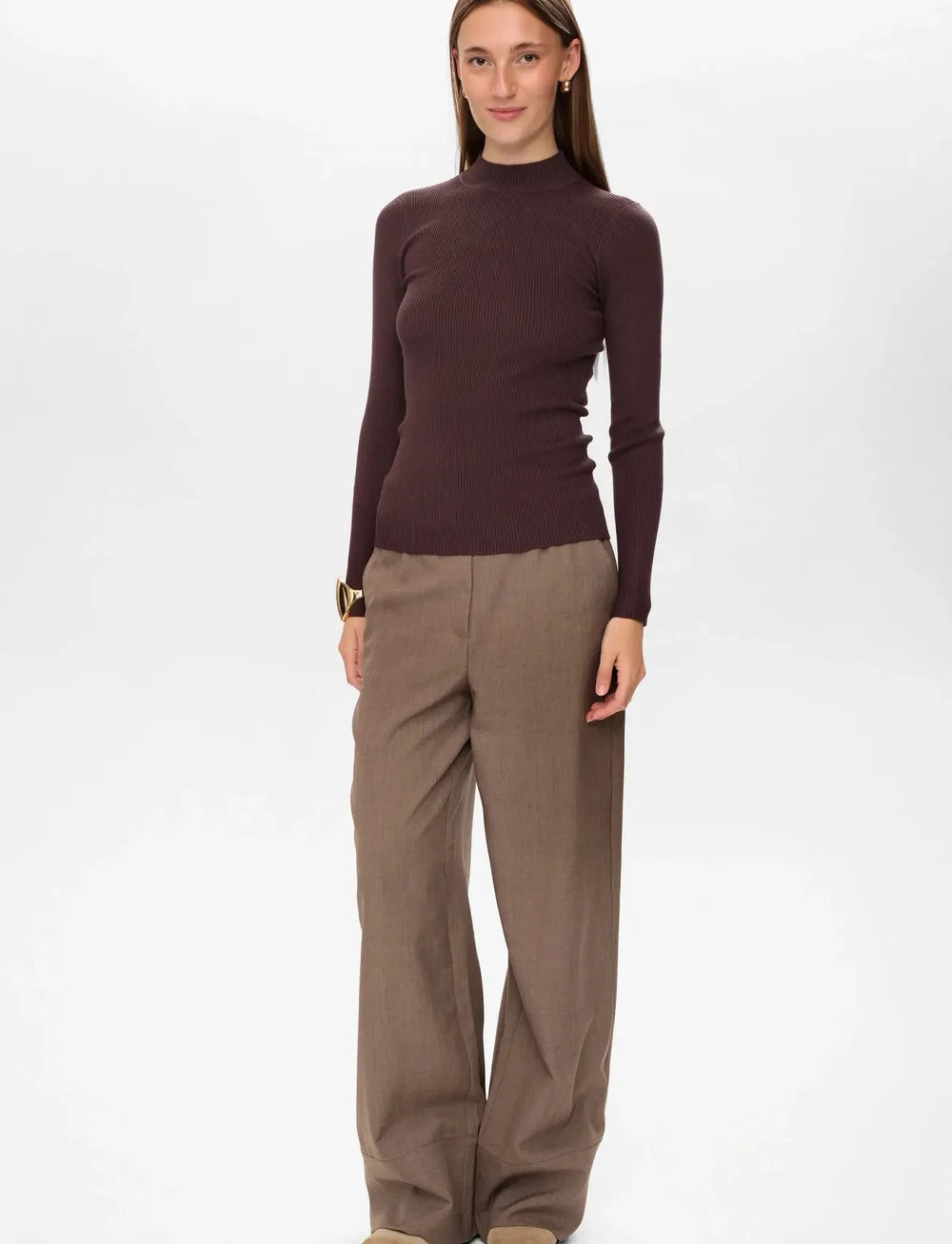 Nümph - NUBIA LS PULLOVER - NOOS - stickade tröjor - black coffee - 4