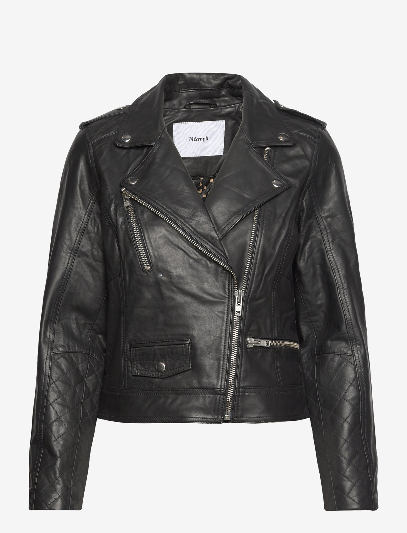 Nümph - NUZANDRAS LEATHER JACKET-NOOS - læderjakker - caviar - 1