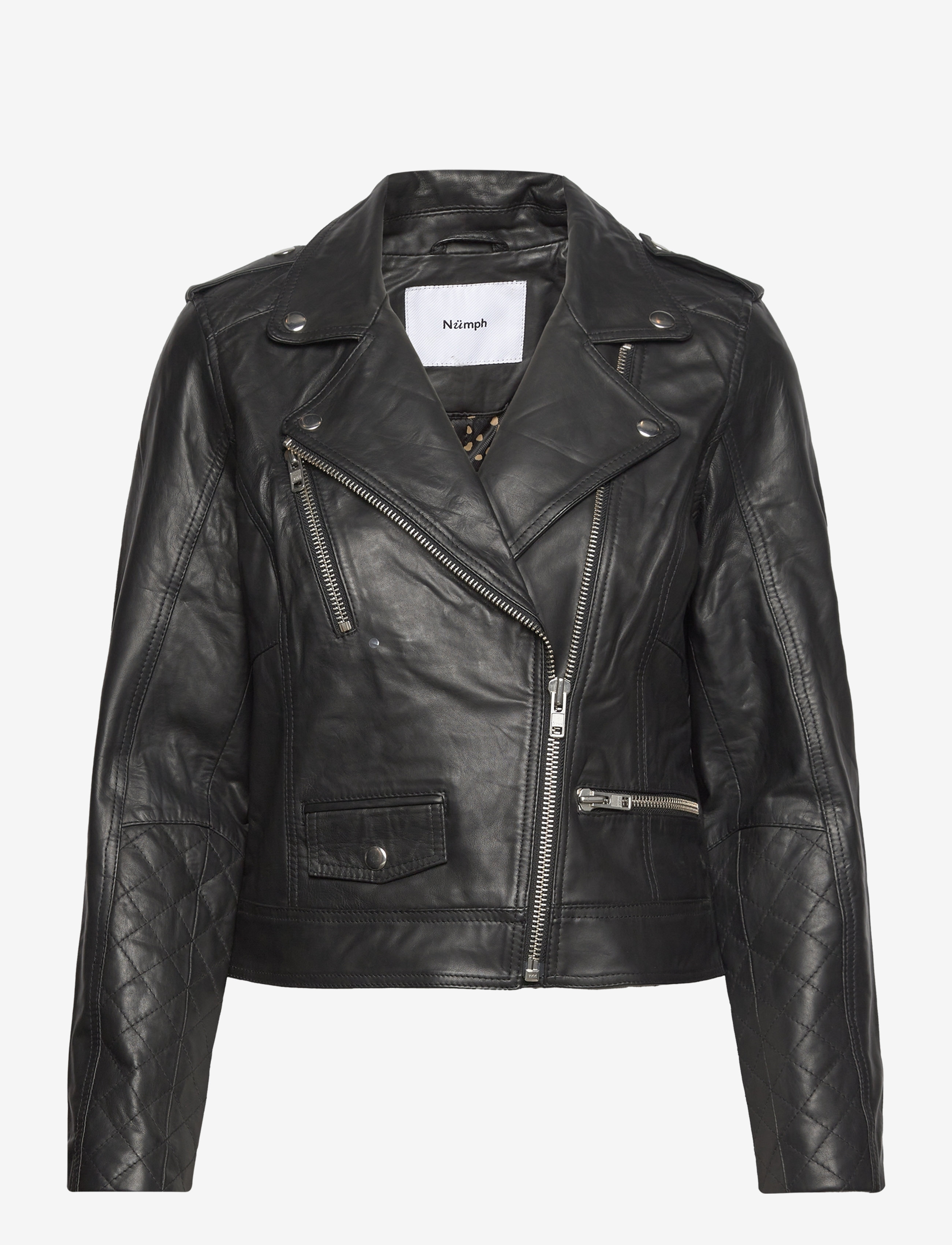 Nümph NUZANDRAS LEATHER JACKET-NOOS - Kläder - CAVIAR / black
