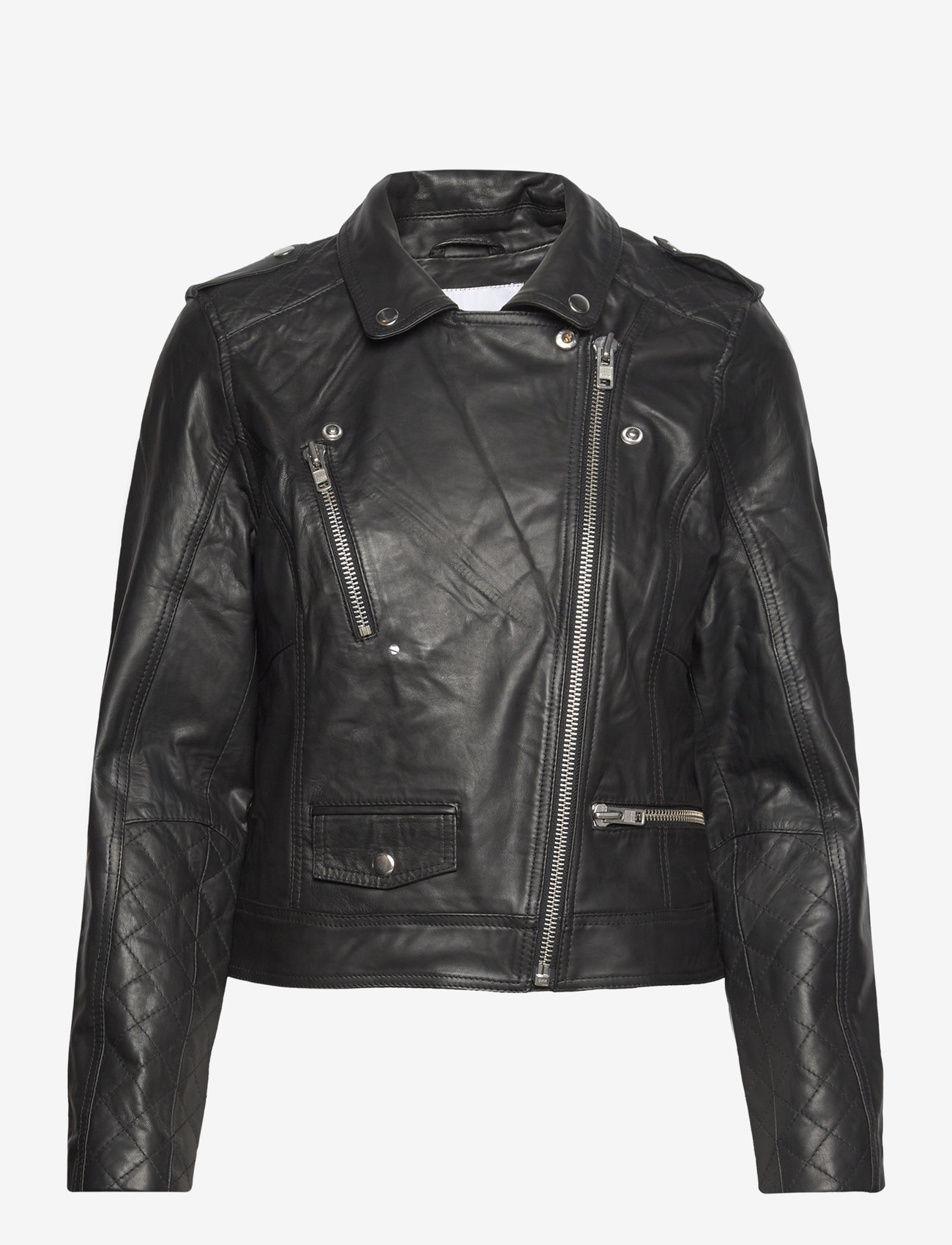 Nümph - NUZANDRAS LEATHER JACKET-NOOS - læderjakker - caviar - 2